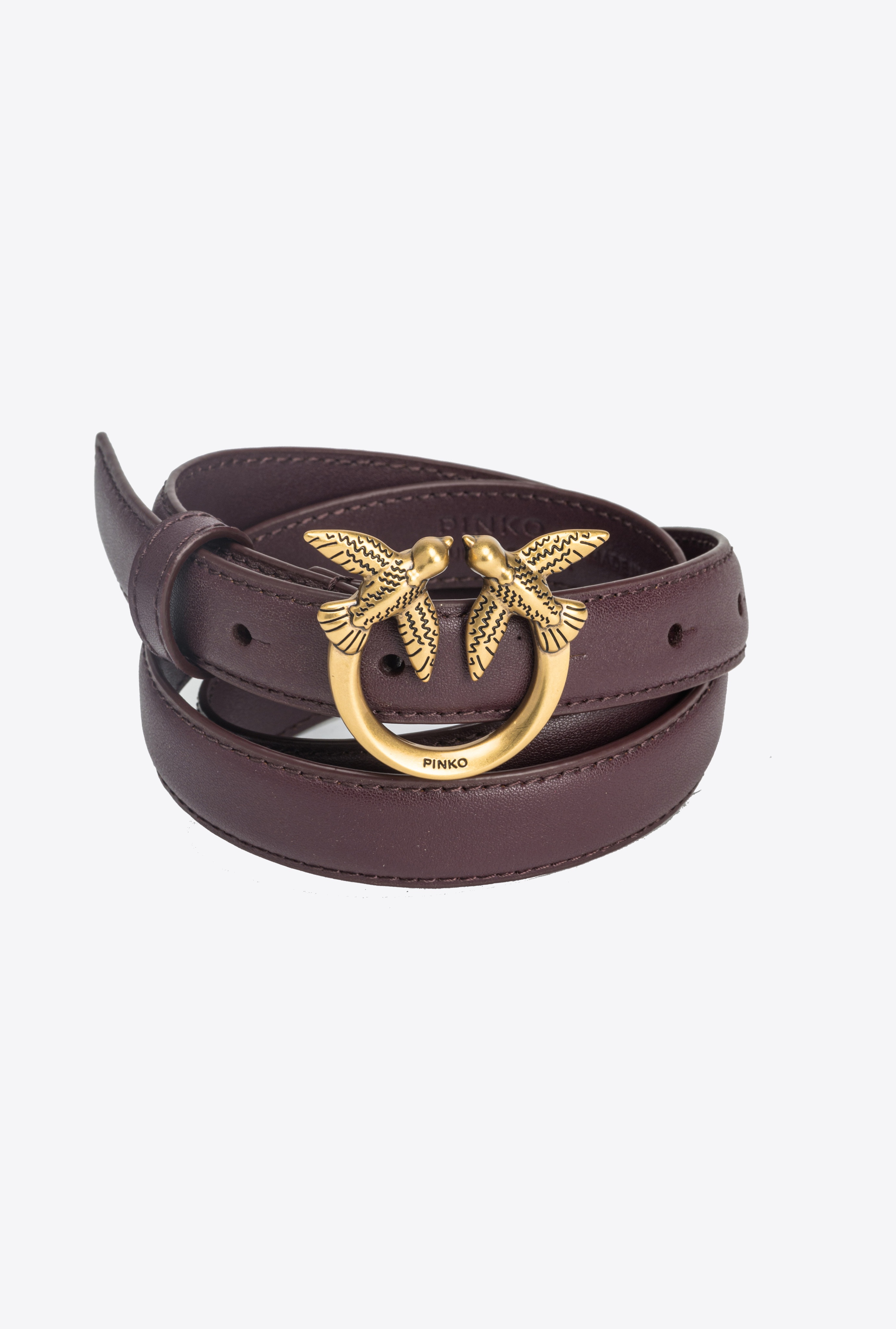 LOVE BIRDS THIN LEATHER BELT 2CM - 5