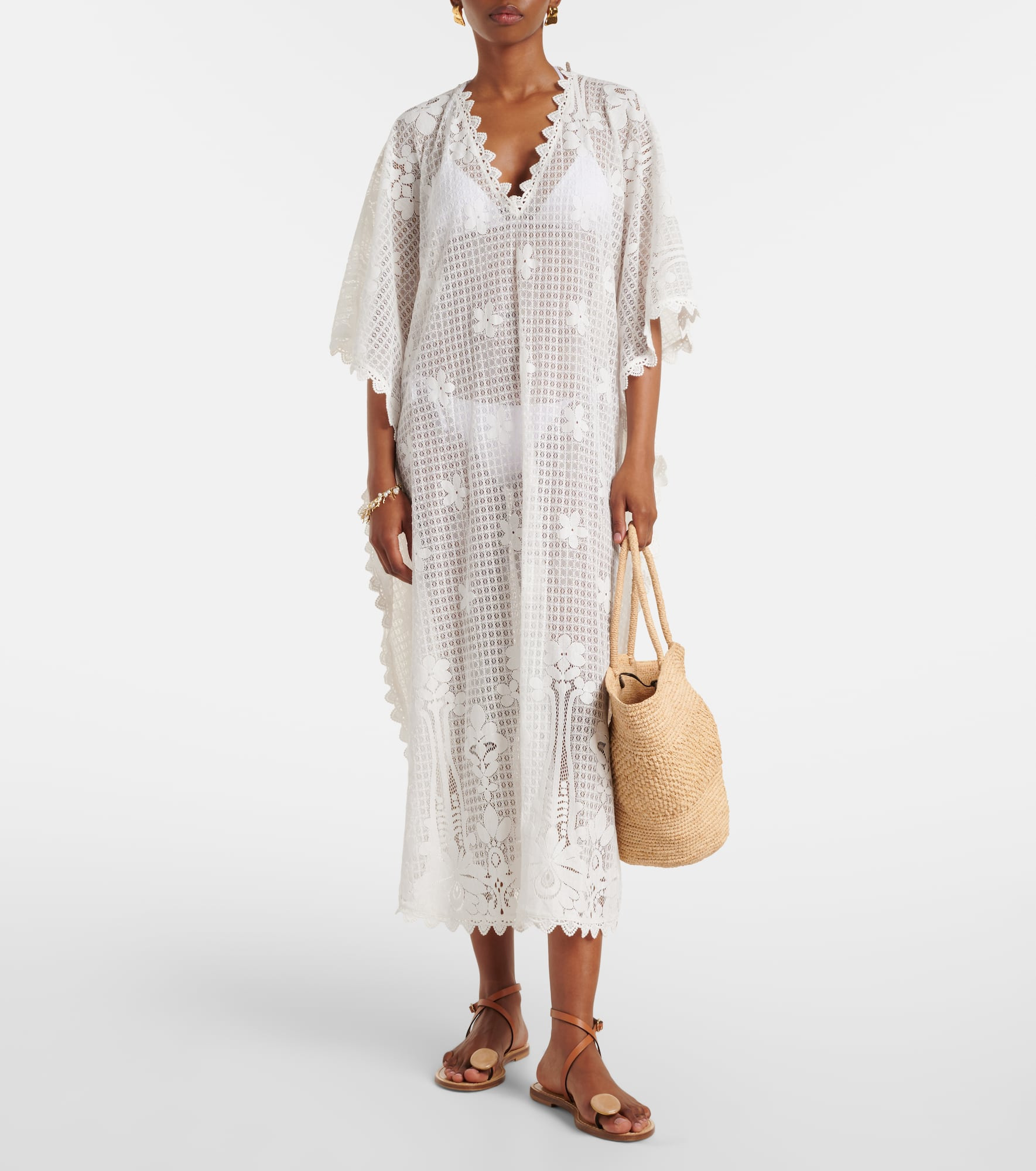 Josephine ruffled cotton-blend kaftan - 2