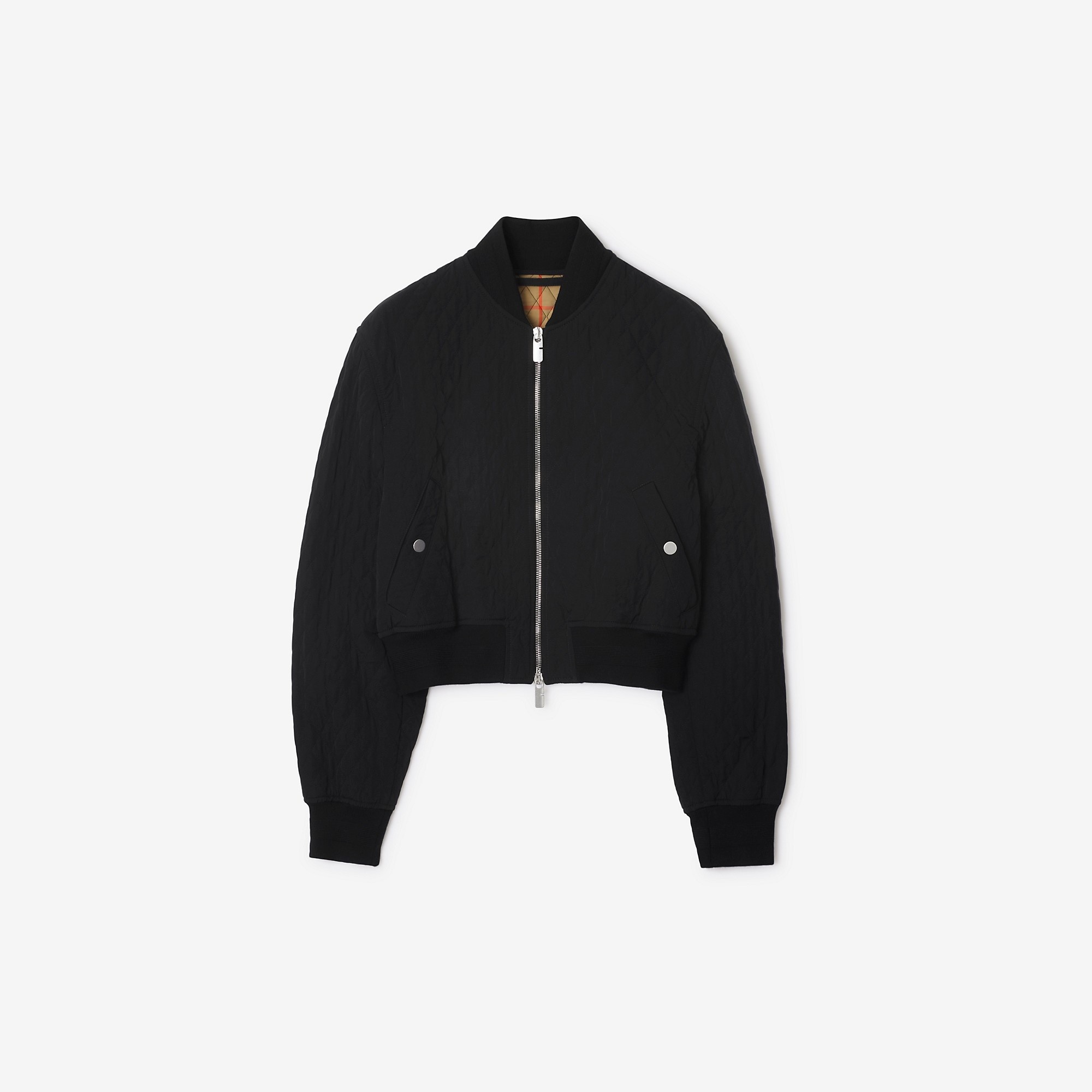Burberry Cropped Quilted Nylon Bomber Jacket | REVERSIBLE