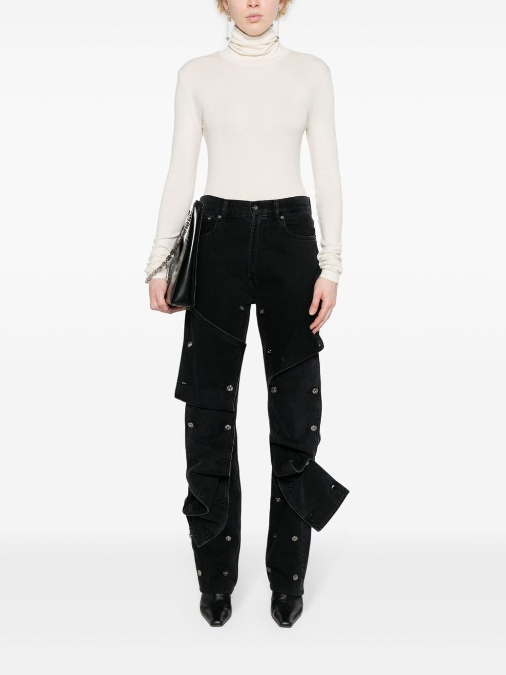 roll-neck fine-ribbed T-shirt - 2