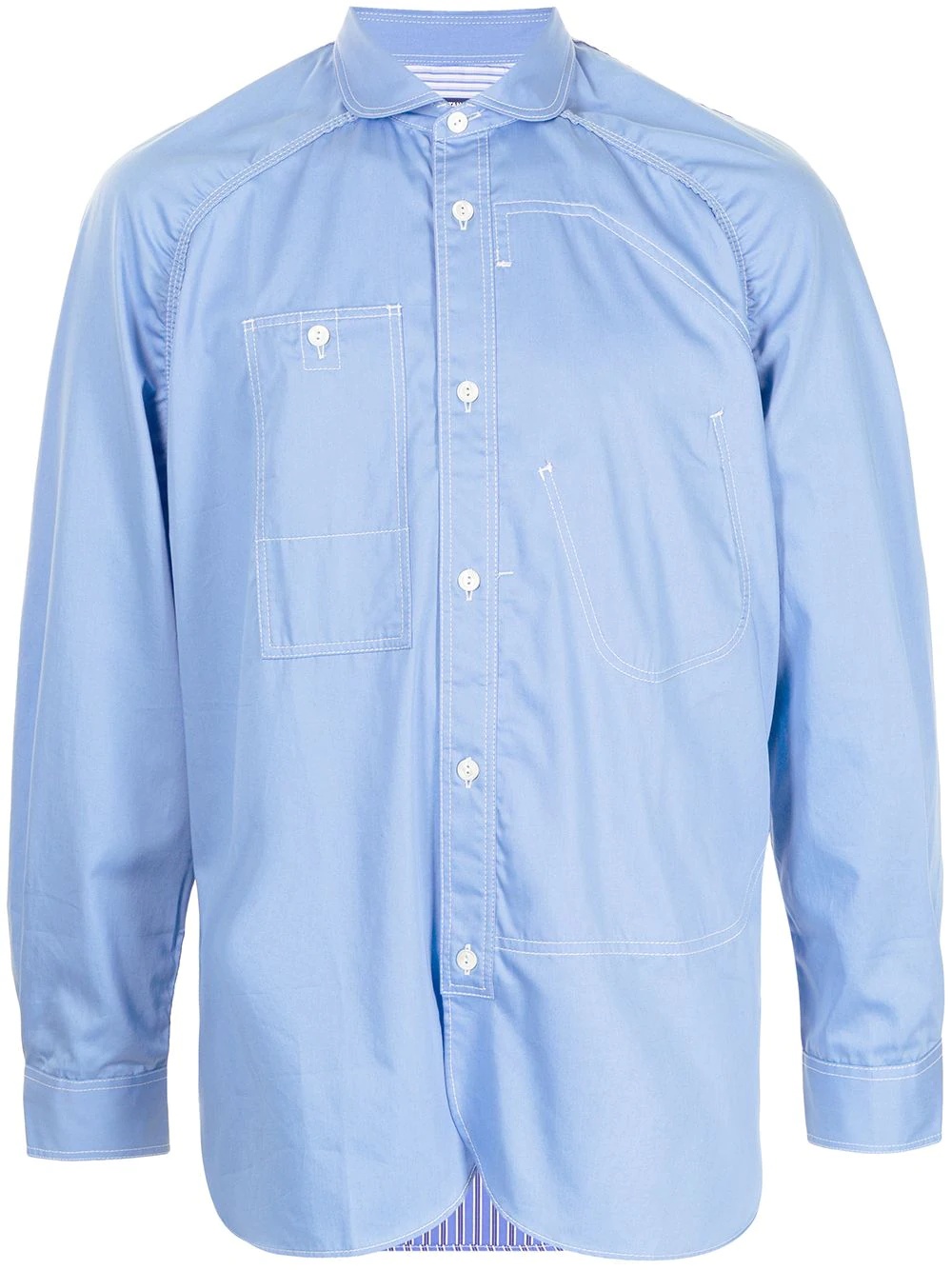 contrast panel shirt - 1