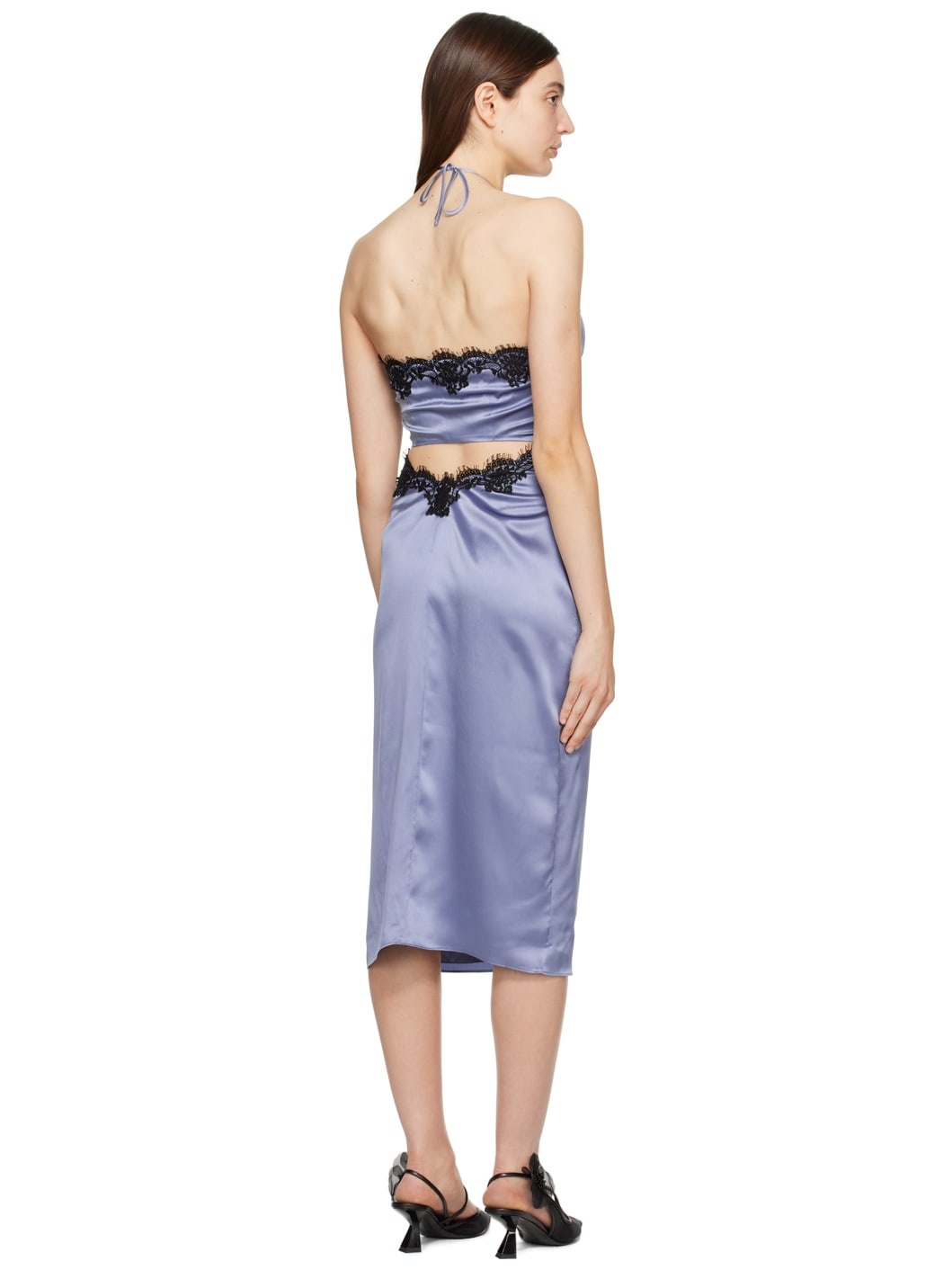 Blue Halter Midi Dress - 3