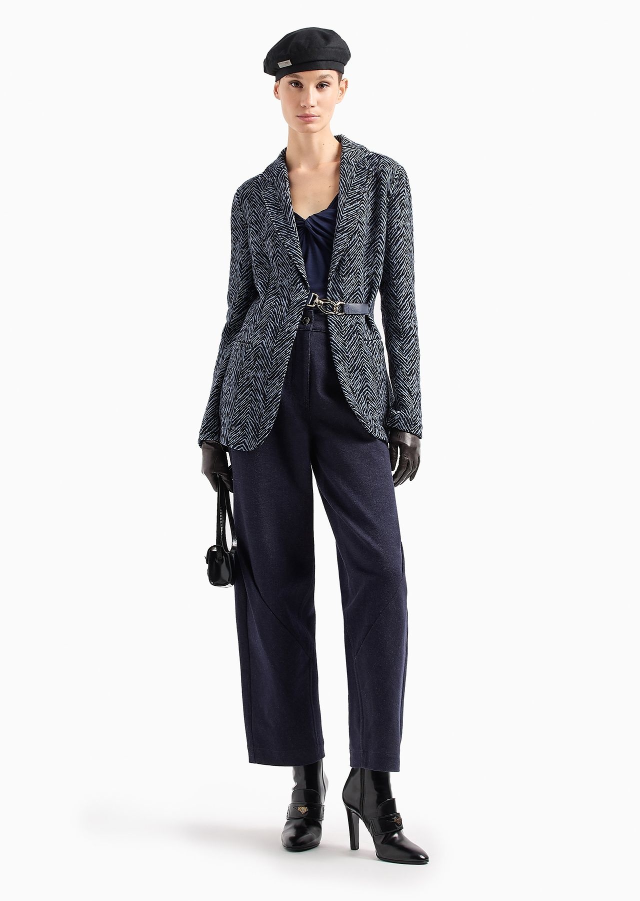 Single-breasted jacket in viscose jacquard and jersey cashmere - 4