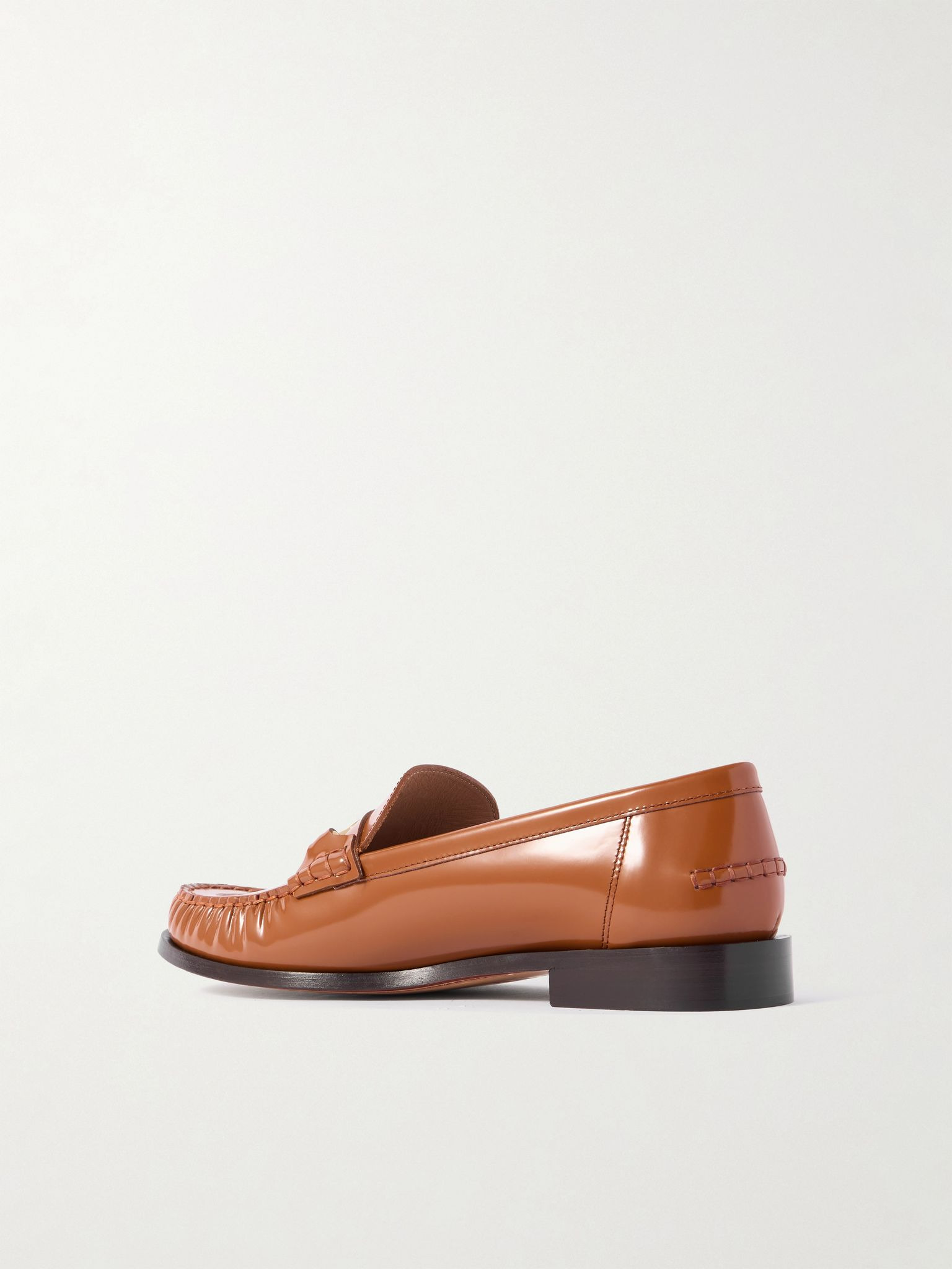 Harry embellished patent-leather loafers Tan - 3
