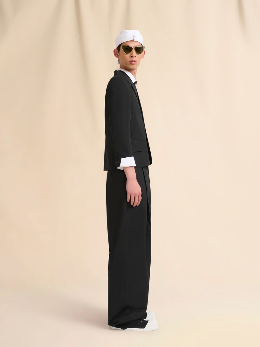 PALE PEACH POPLIN TROUSERS WITH MAXI PLEATS - 5