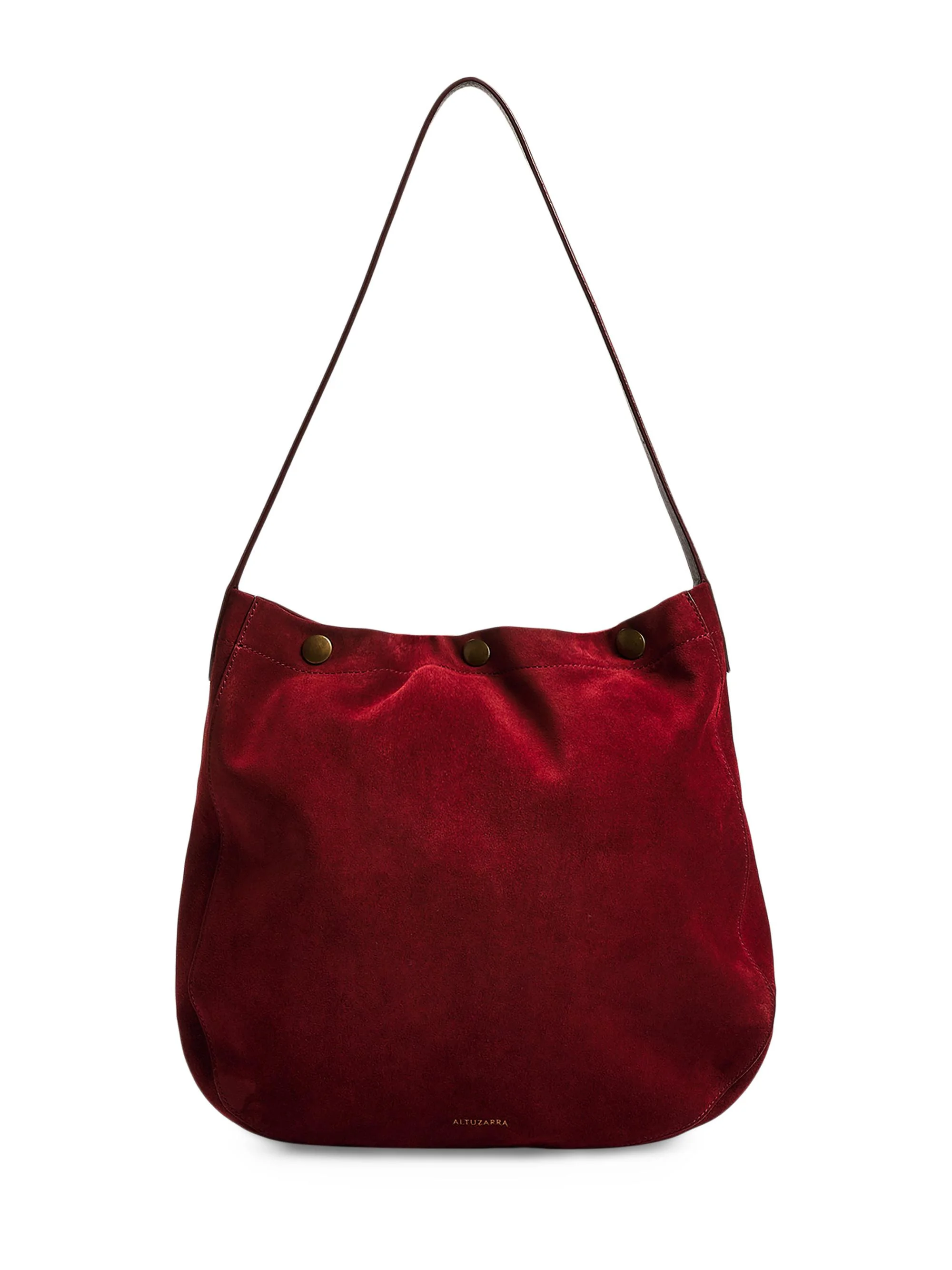 Women's Small Suede Hobo Bag - Paprika - 1