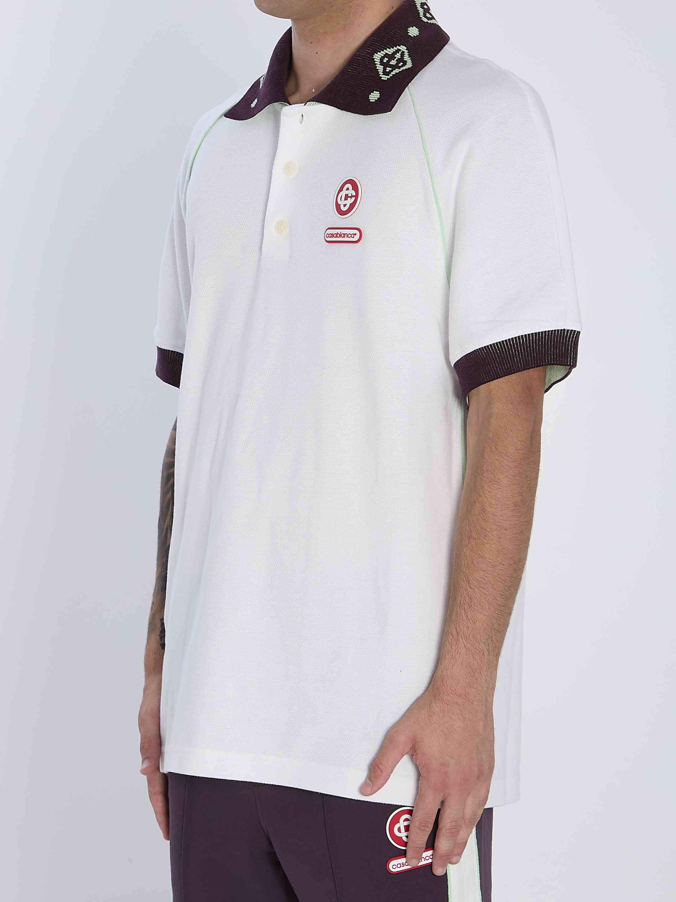 Casablanca Men Piqué Cotton Polo Shirt - 2