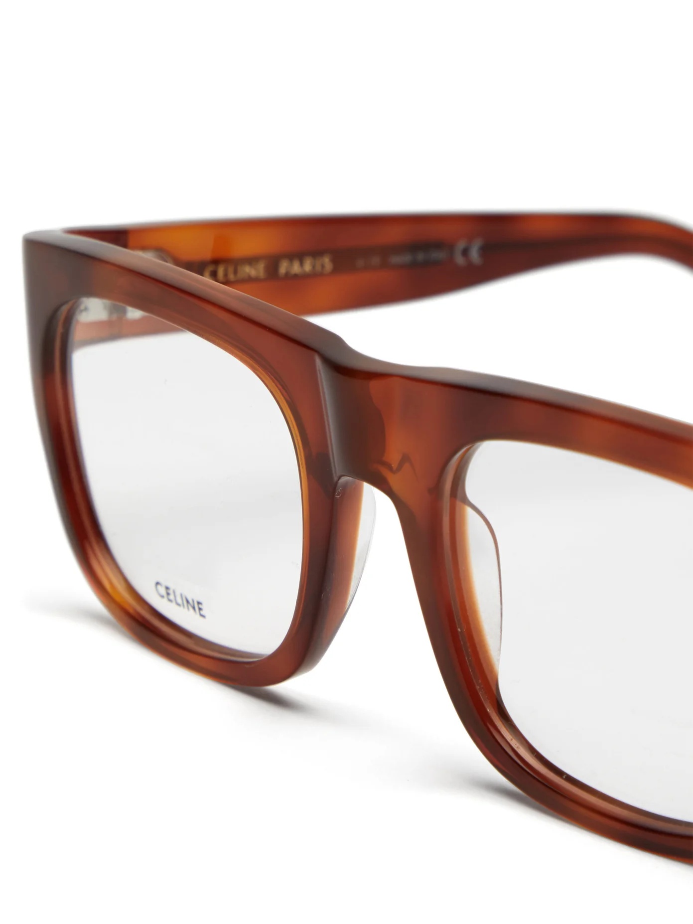 Rectangle-frame tortoiseshell acetate glasses - 5