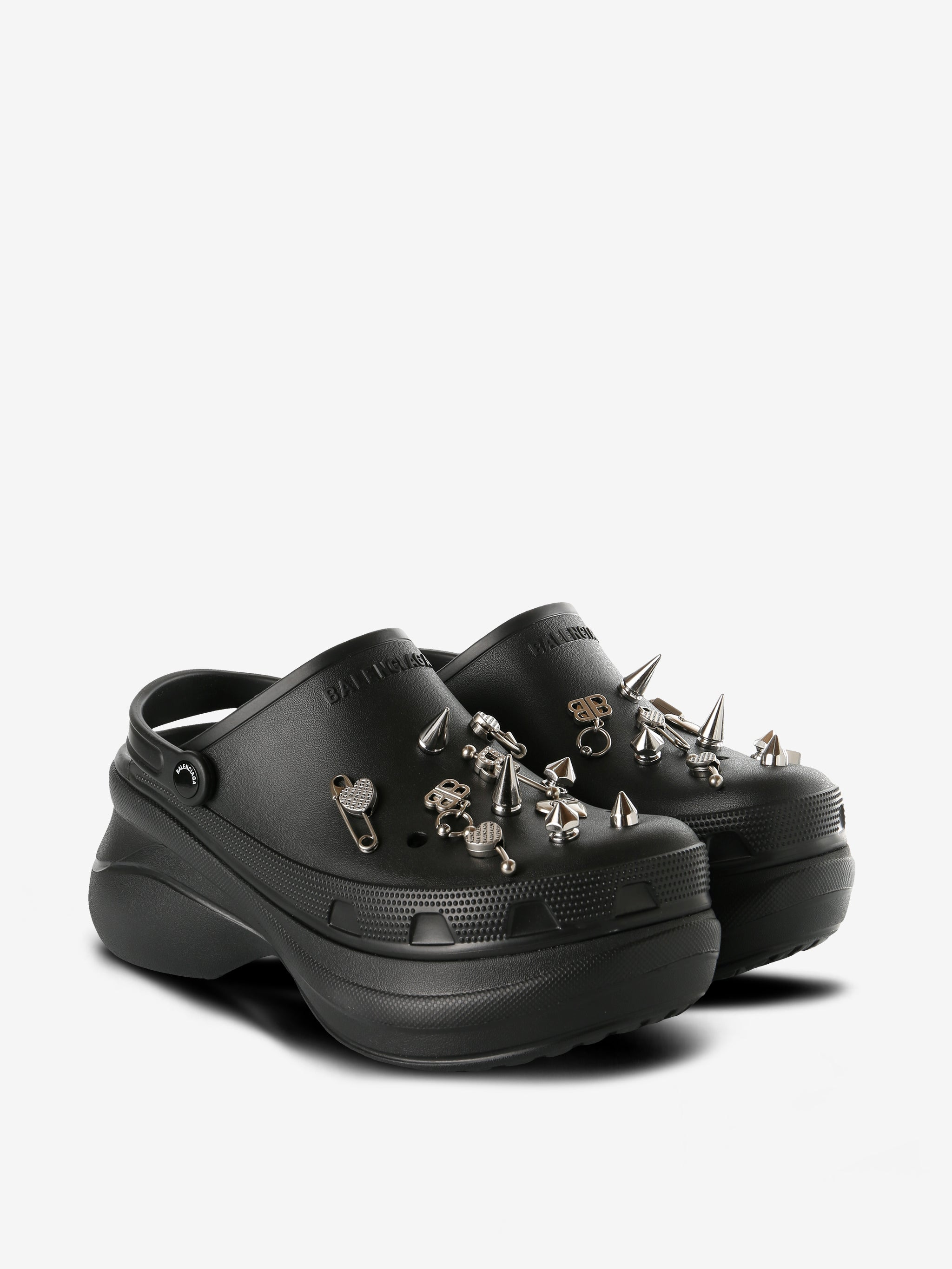 BALENCIAGA - Men Strap Jibbitz Punk Crocs Mule - 2
