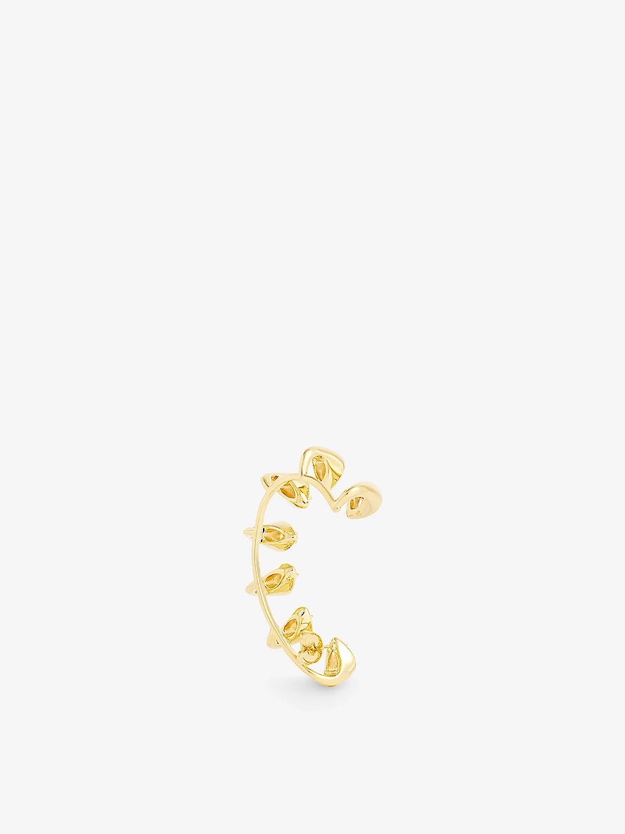 Radiant 12ct yellow gold plated-brass ear cuff - 4