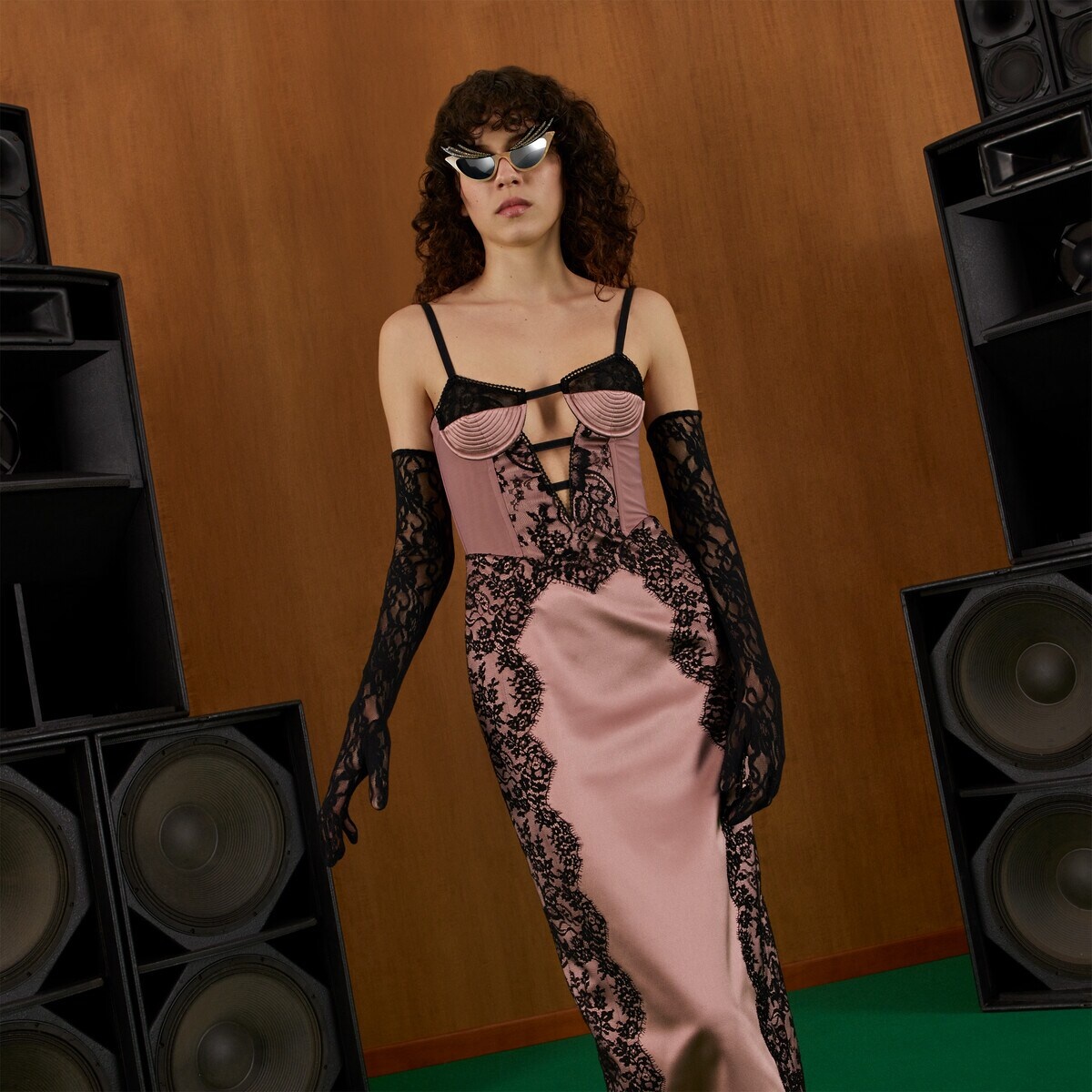 Long floral lace gloves - 3