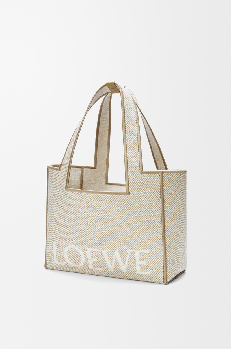 Loewe Medium LOEWE Font tote in jacquard canvas outlook