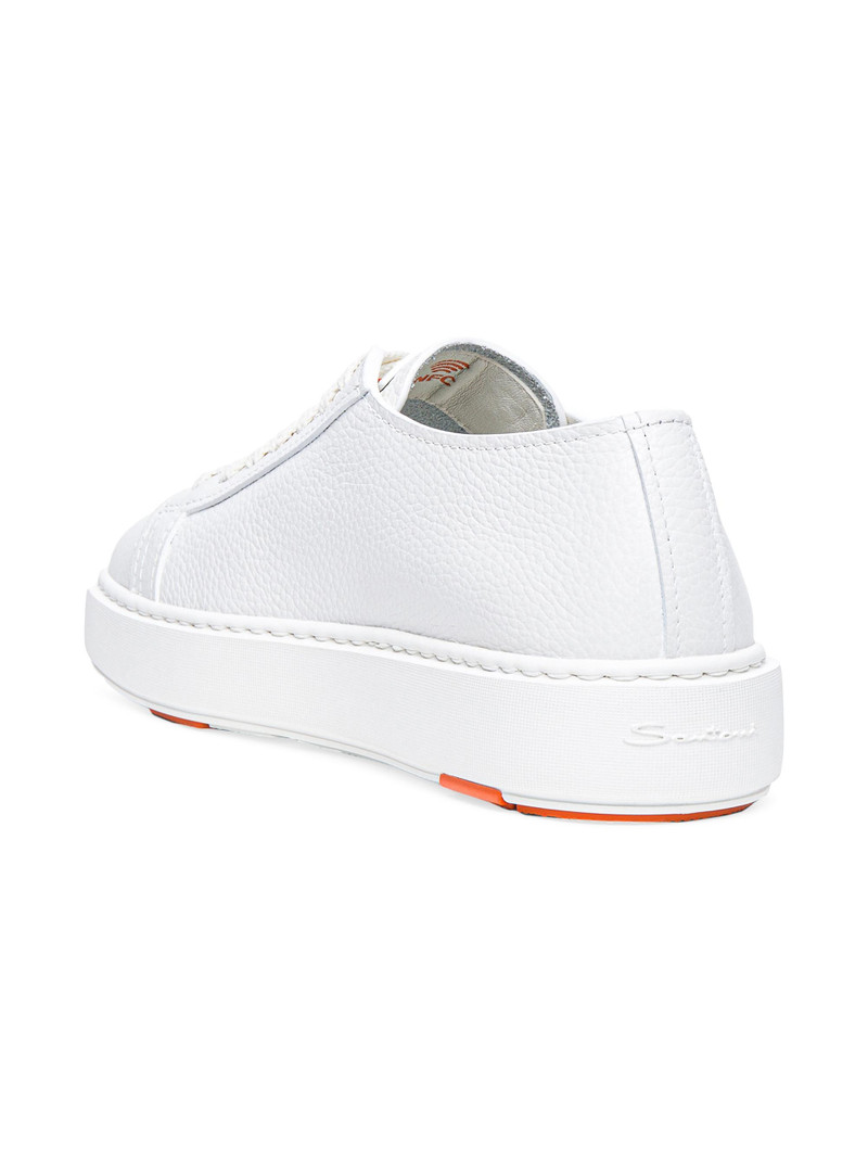 Women's Leather Low-Top Sneakers - White 3