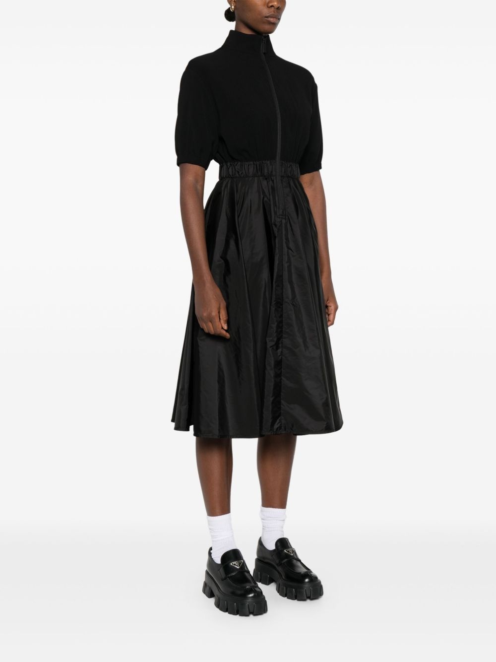 zip-up pleated midi dress - 3