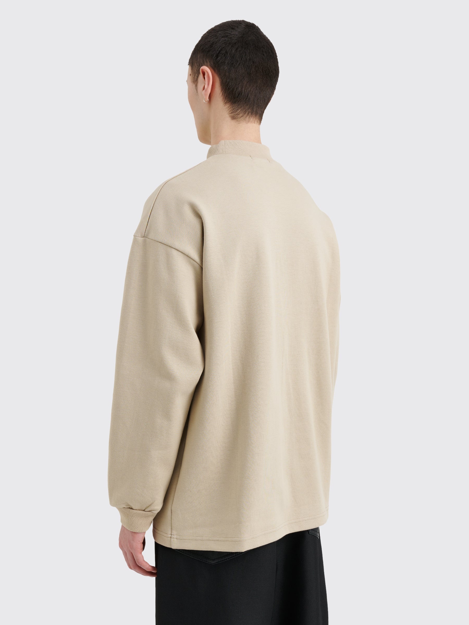 COMME DES GARÇONS HOMME LONG SLEEVE MOCK NECK T-SHIRT BEIGE - 3