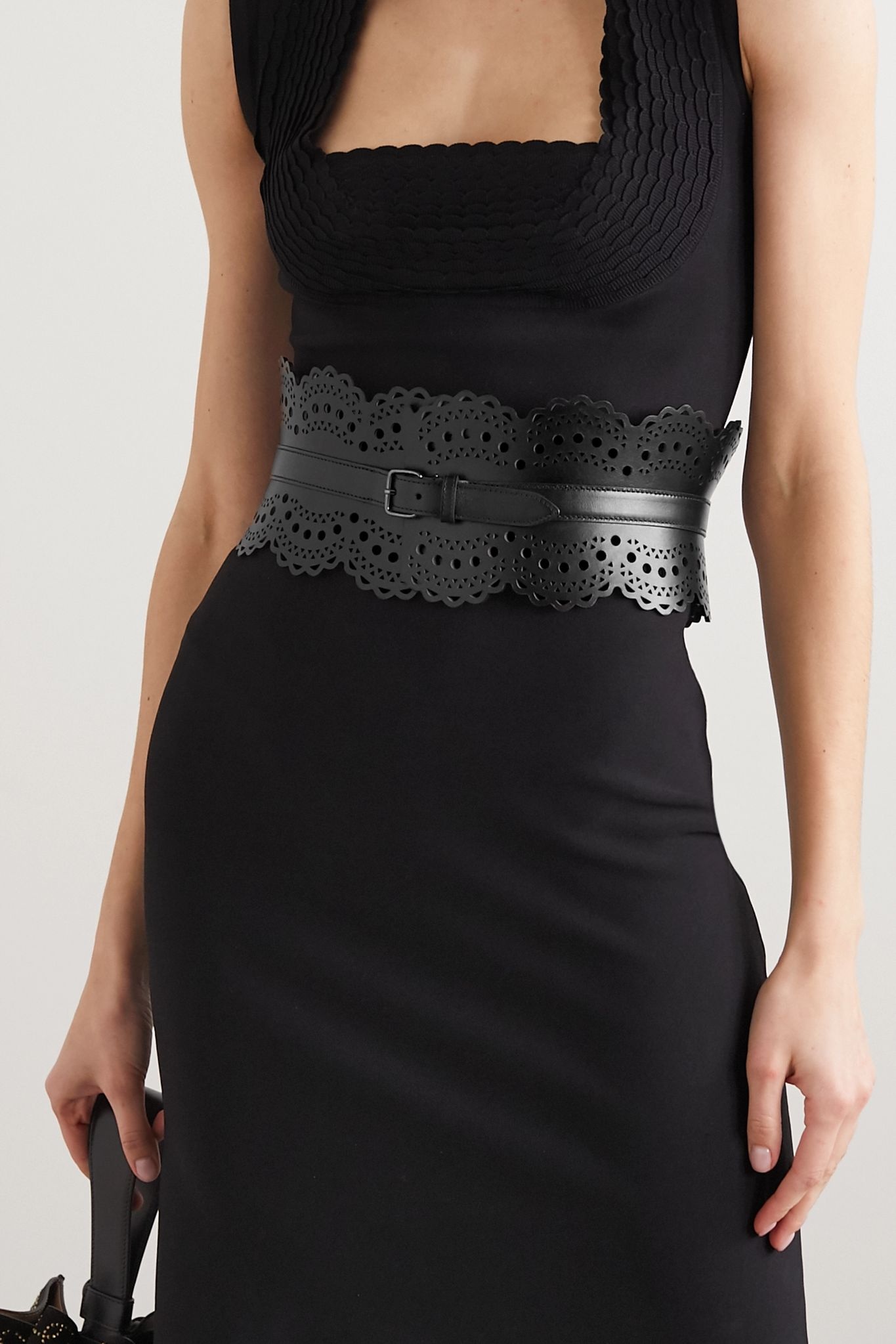 Laser-cut leather waist belt - 2