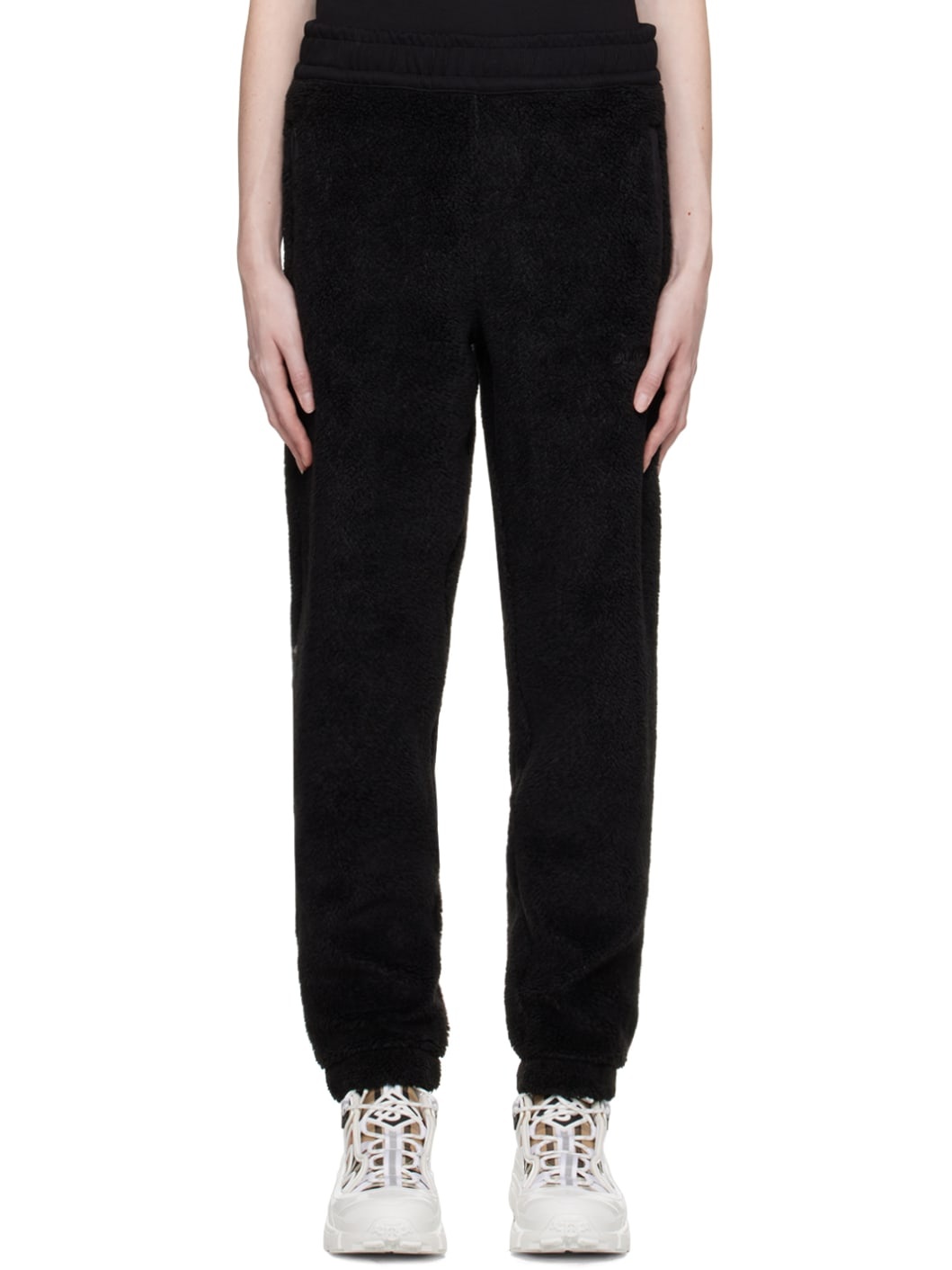 Black Embroidered Lounge Pants - 1