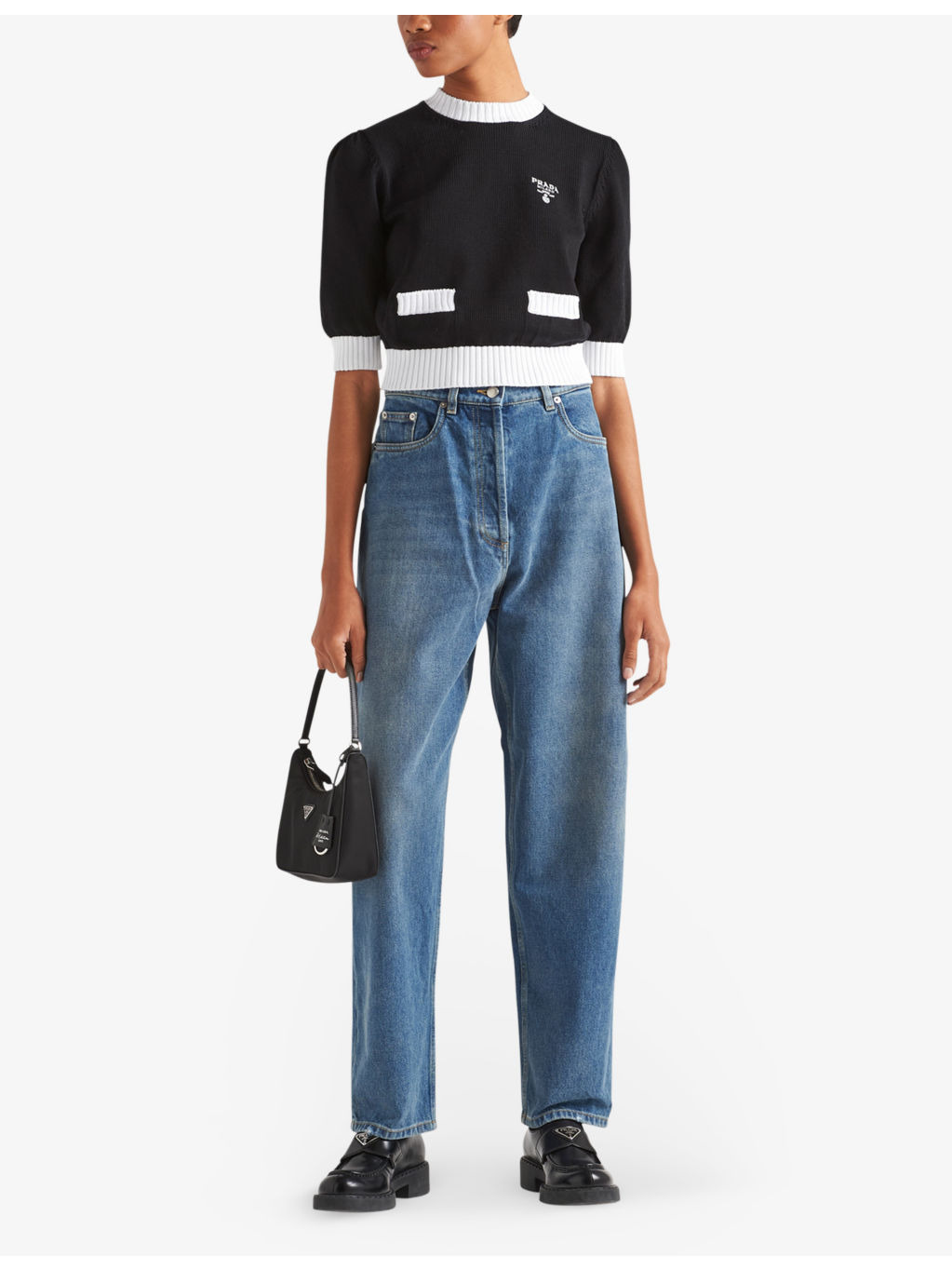 Faded-wash relaxed-fit tapered-leg high-rise jeans - 2