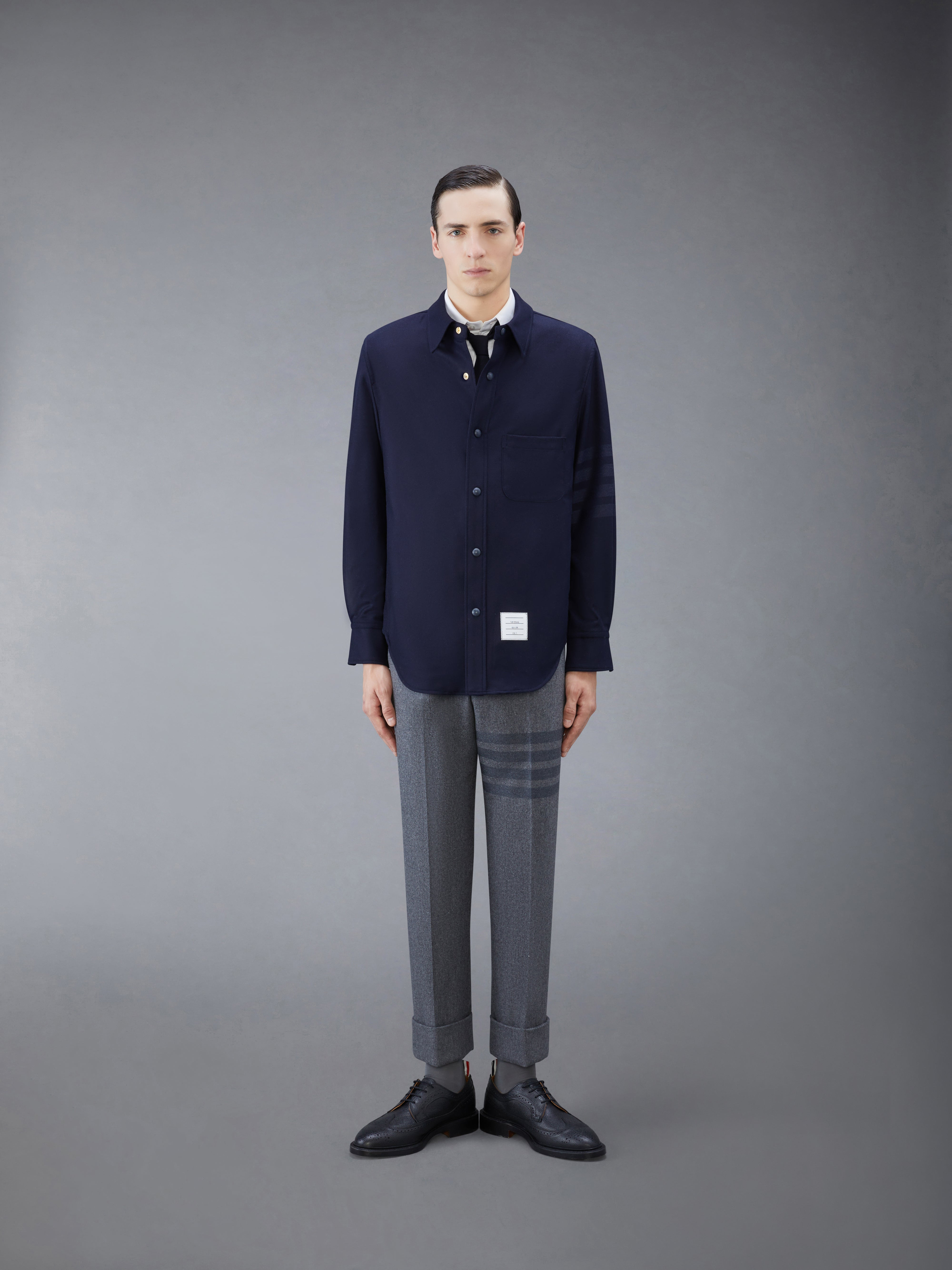 flannel tonal 4-Bar shirt jacket - 3