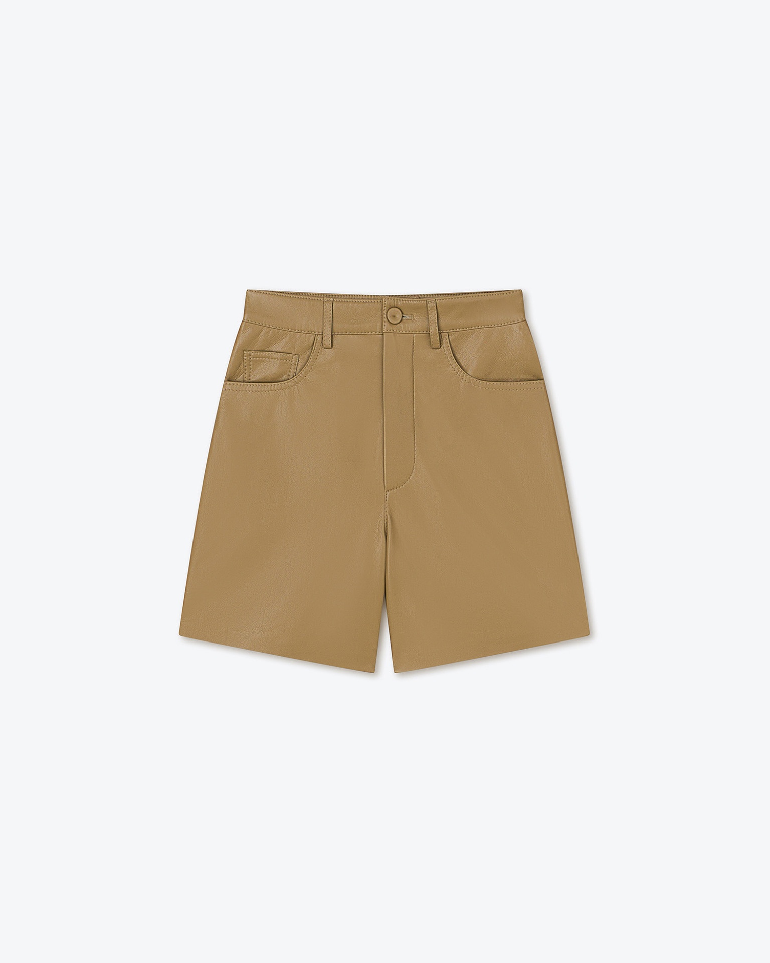 LEANA - OKOBOR™ alt-leather pants - Khaki - 1
