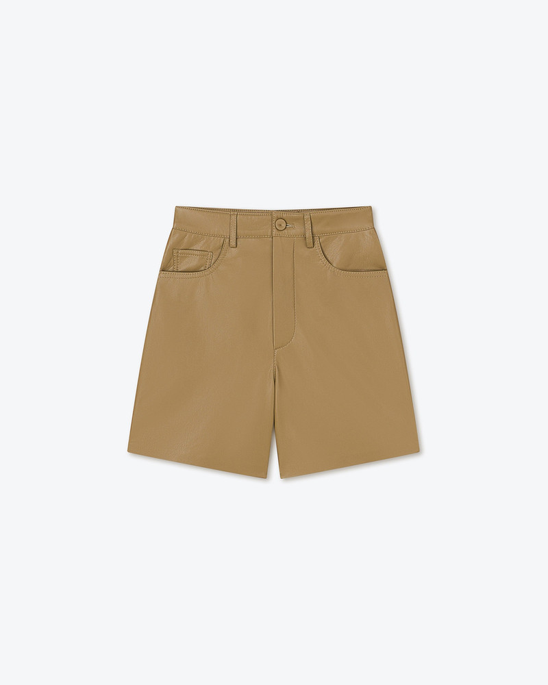 LEANA - OKOBOR™ alt-leather pants - Khaki 1