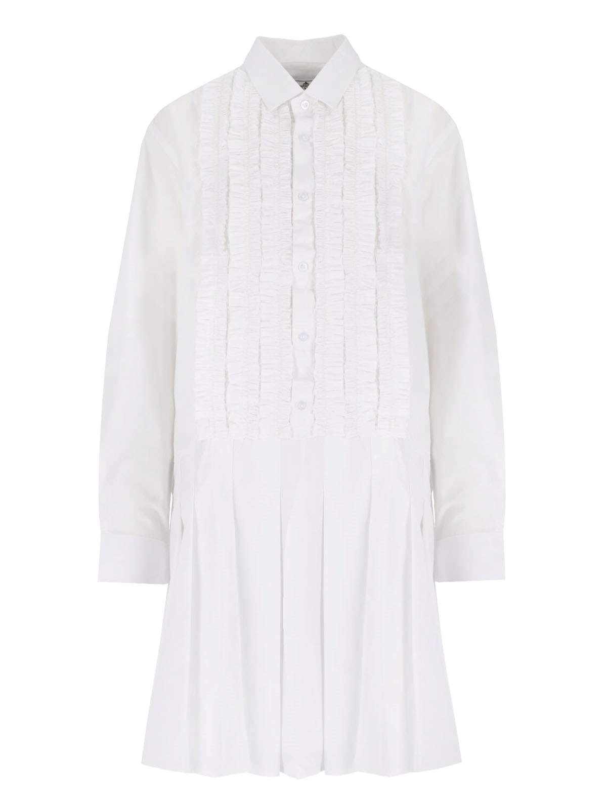'TENNIS FRILL' SHIRT MIDI DRESS - 1