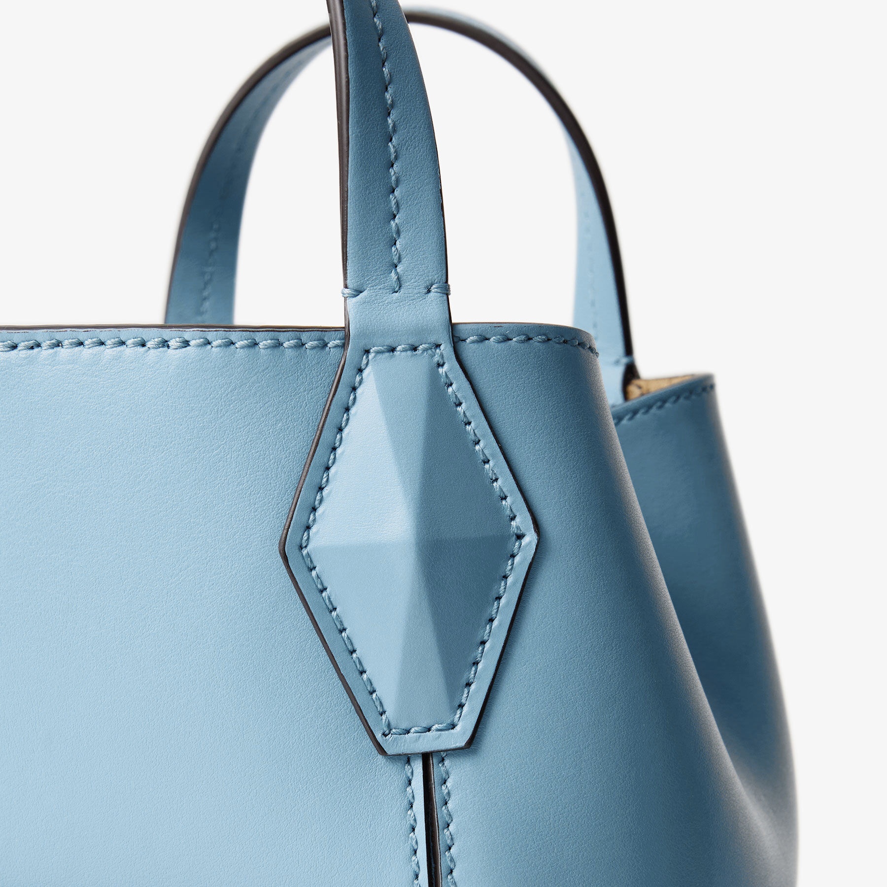 Diamond Tote XS
Dusty Blue Leather Mini Tote Bag - 4