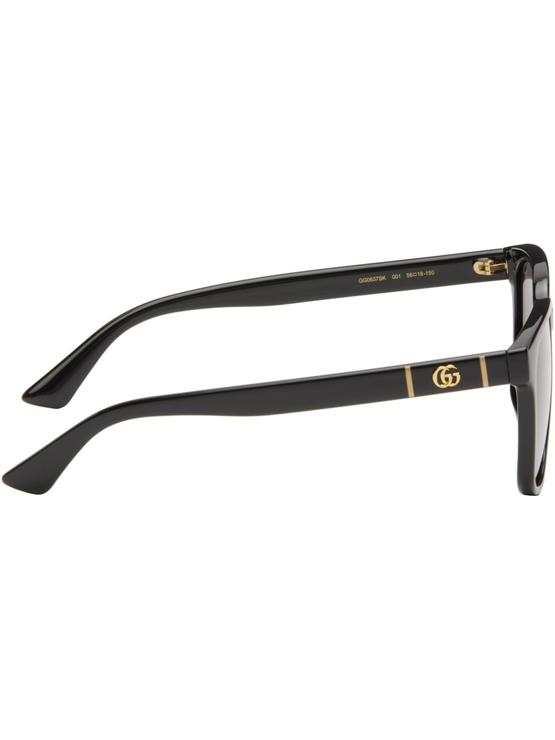 GUCCI Black Lines Thin Square Acetate Sunglasses outlook