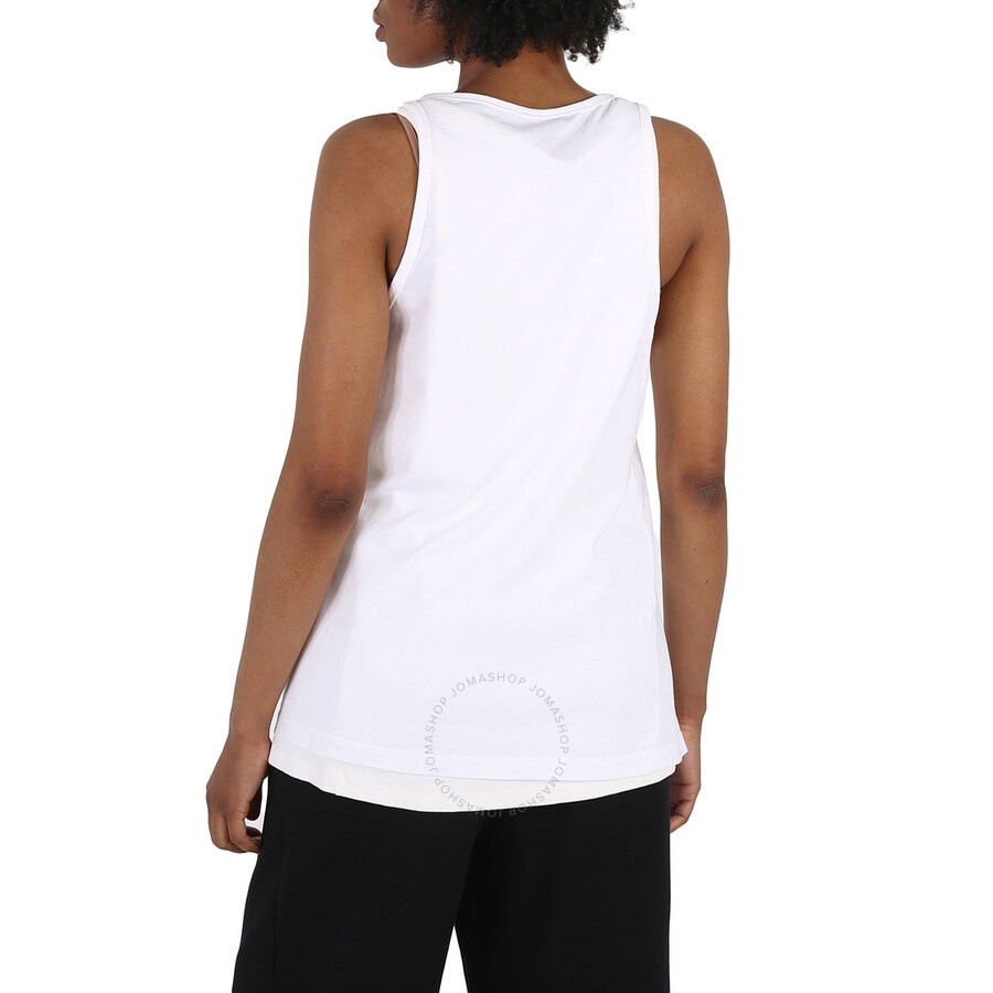 MM6 Maison Margiela Off White Layered-Detail Tank Top - 5