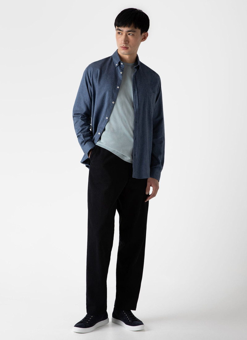 Sunspel Button Down Flannel Shirt outlook
