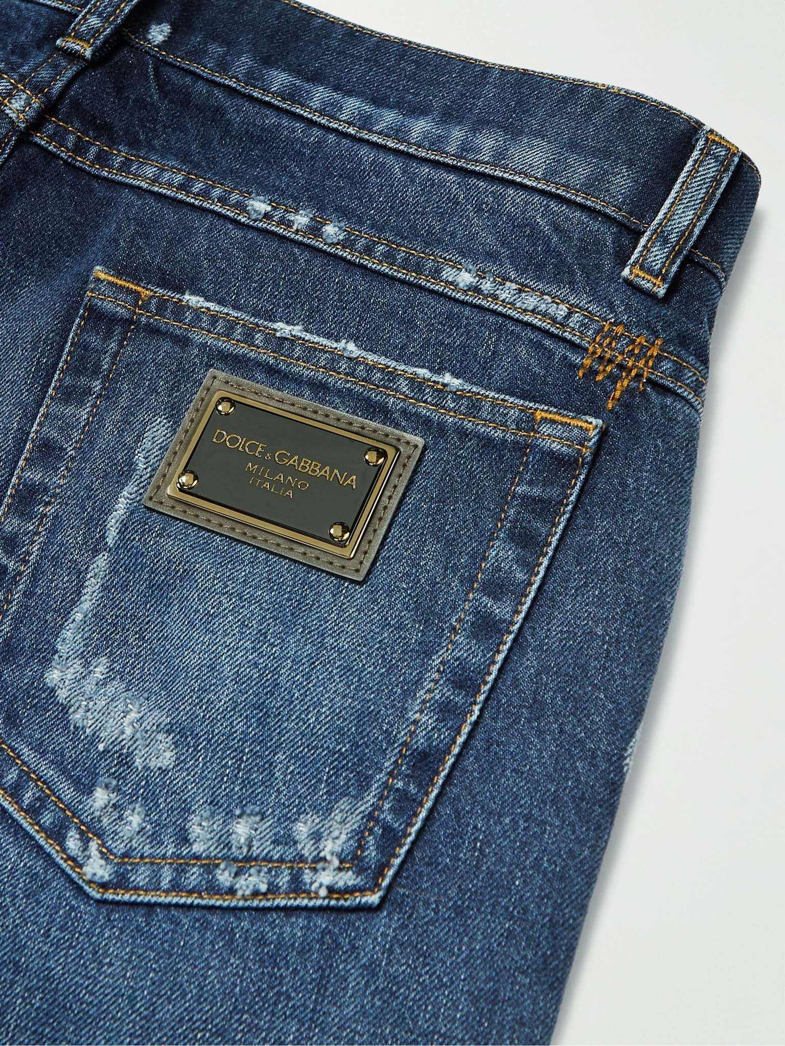 Logo-Appliquéd Distressed Jeans - 5