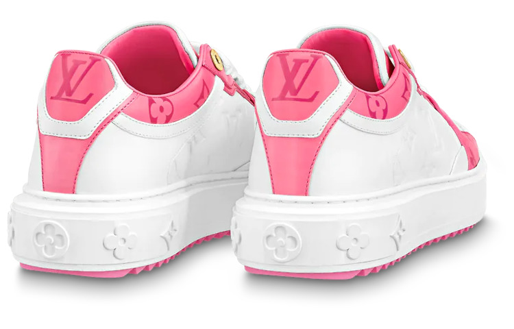 (WMNS) LOUIS VUITTON Time Out Sneakers 'White and Pink Monogram' 1AB33E - 4