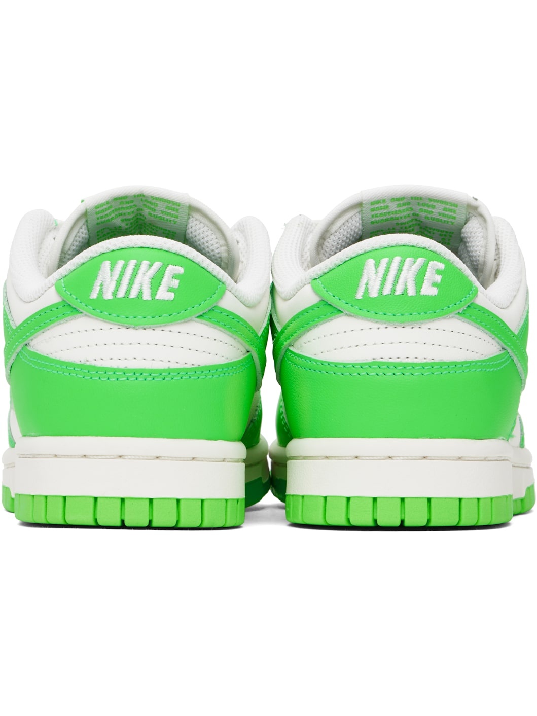White & Green Dunk Low Sneakers - 2