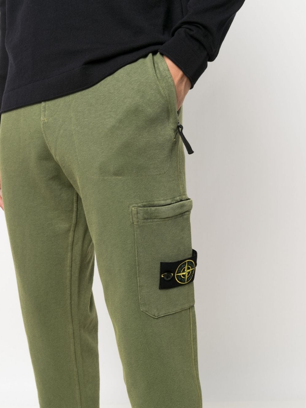 Compass-motif fleece track pants - 5