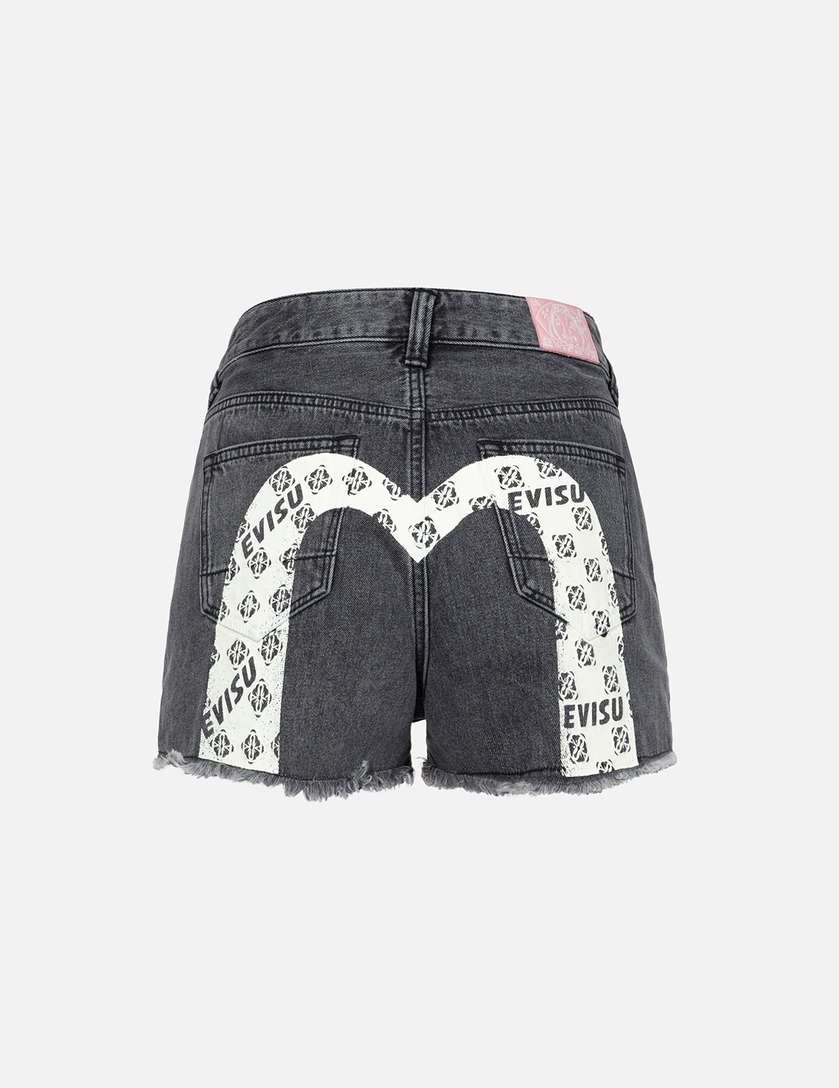 LOGO WITH KAMON ALLOVER PRINT DAICOCK REGULAR FIT DENIM SHORTS - 2