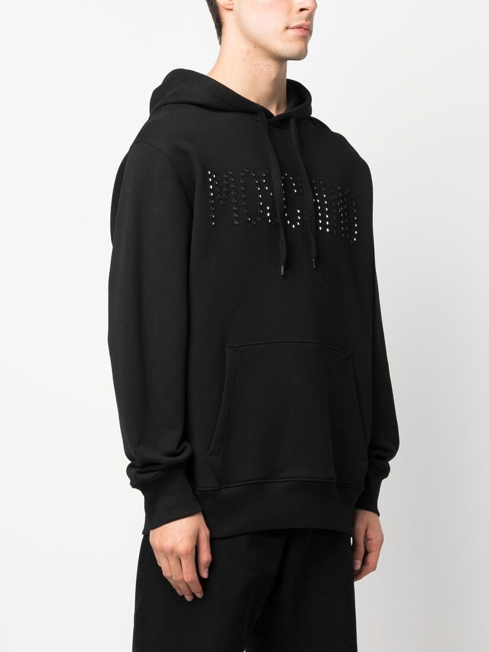 logo-embellished organic cotton hoodie - 3