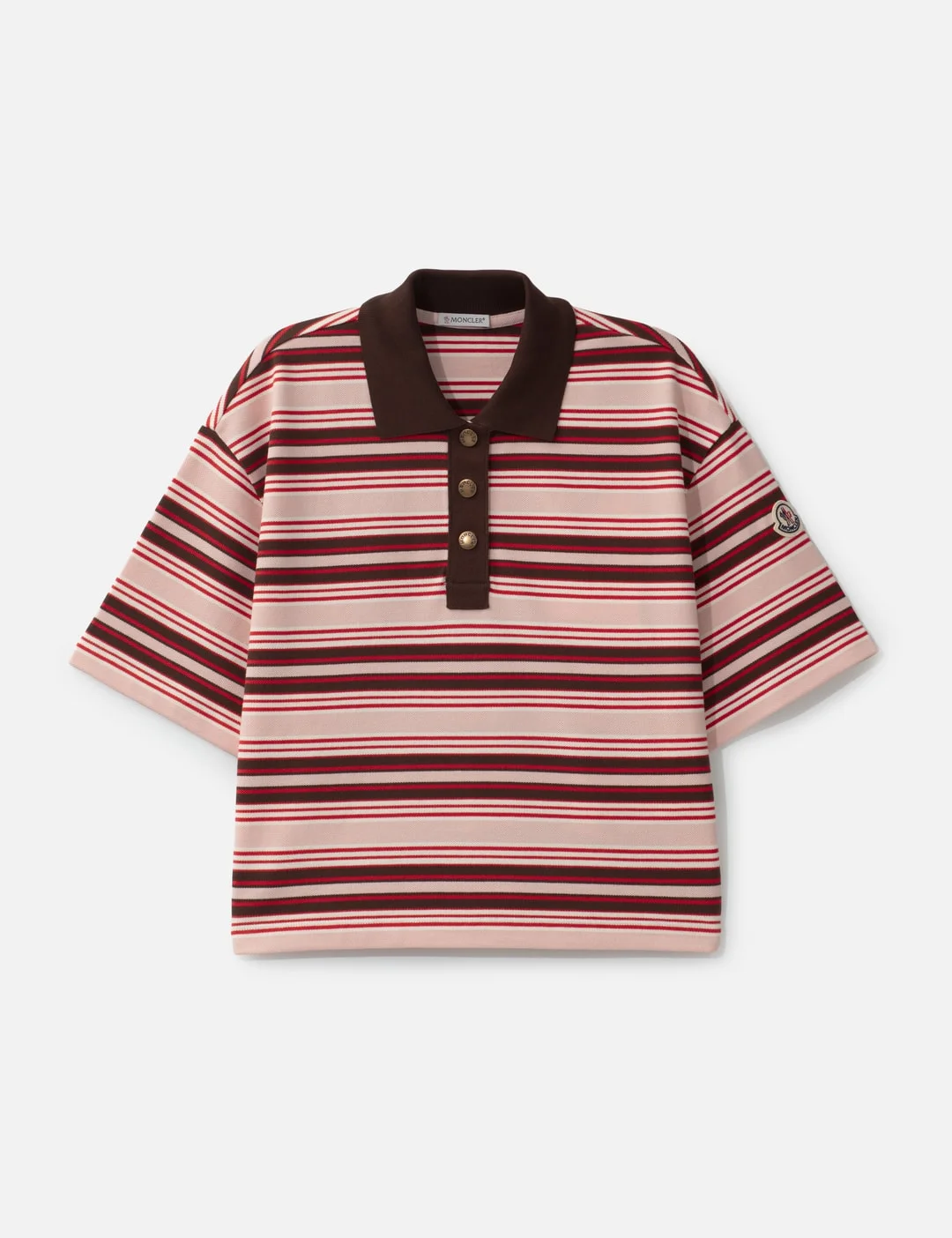 CROPPED STRIPED COTTON POLO SHIRT - 1