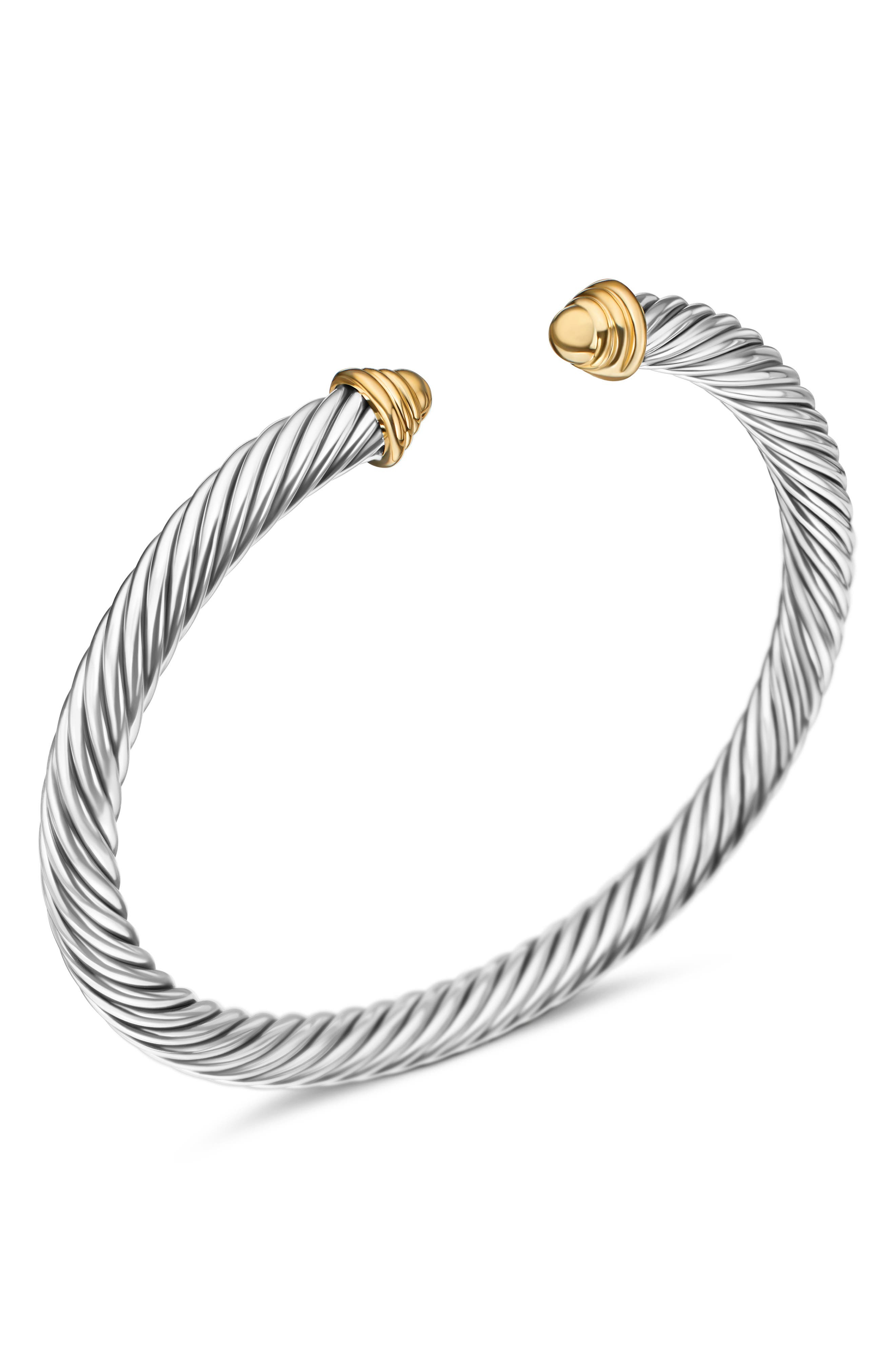 David Yurman Classic Cable Bracelet in Sterling Silver with 14K Yellow Gold Domes, 5mm in Two Tone a - 5