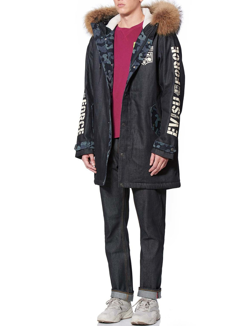 FLEECE-LINING DENIM COAT WITH INSERTED DAICOCK 5