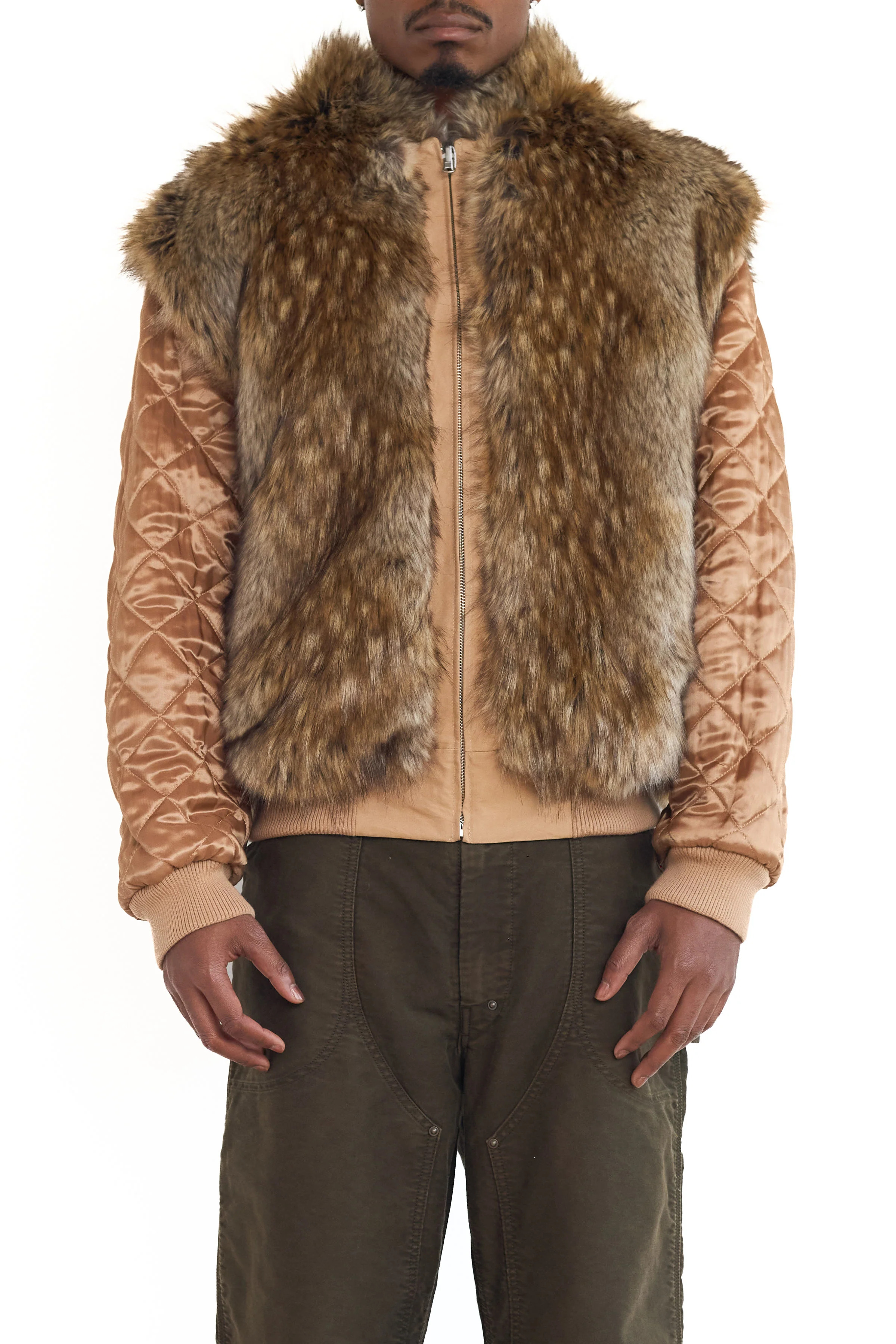 MM6 Reversible Cotton Canvas Jacket Ocre - 11