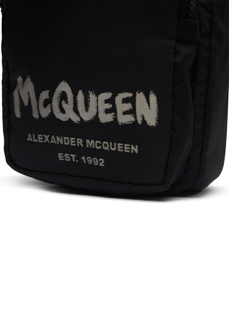 Alexander McQueen graffiti logo-print messenger bag outlook