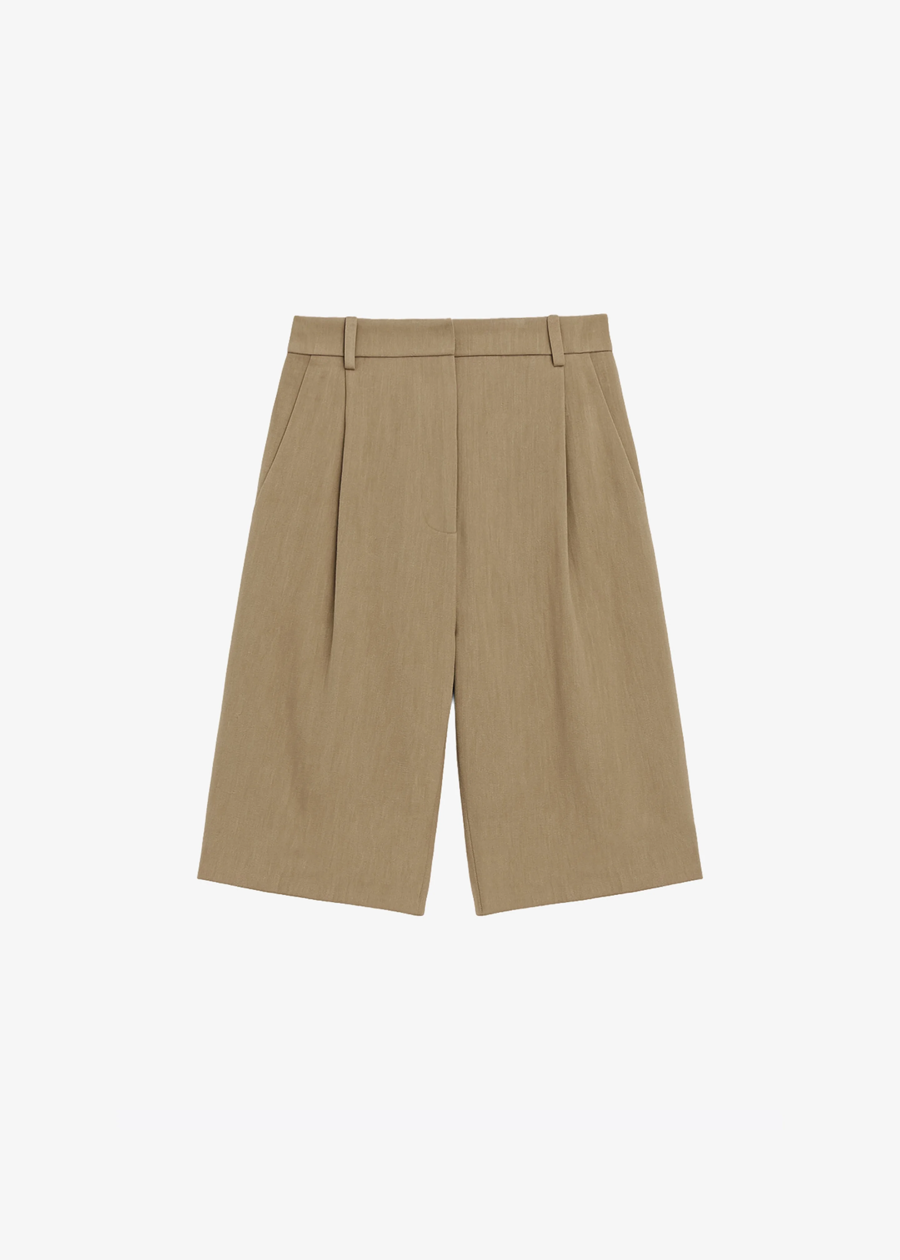 Marfa Linen Bermuda Shorts - Camel - 1