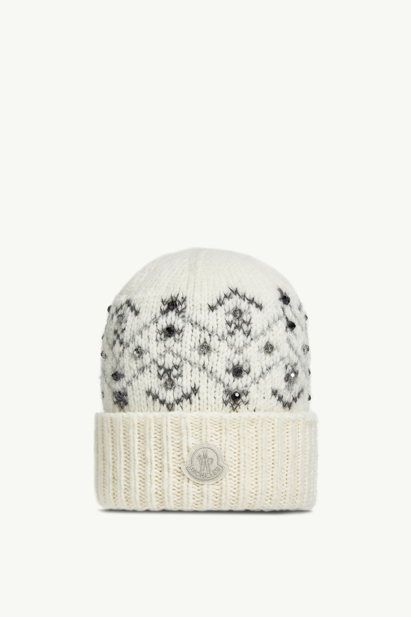 Crystal-Embroidered Alpaca Blend Beanie 1