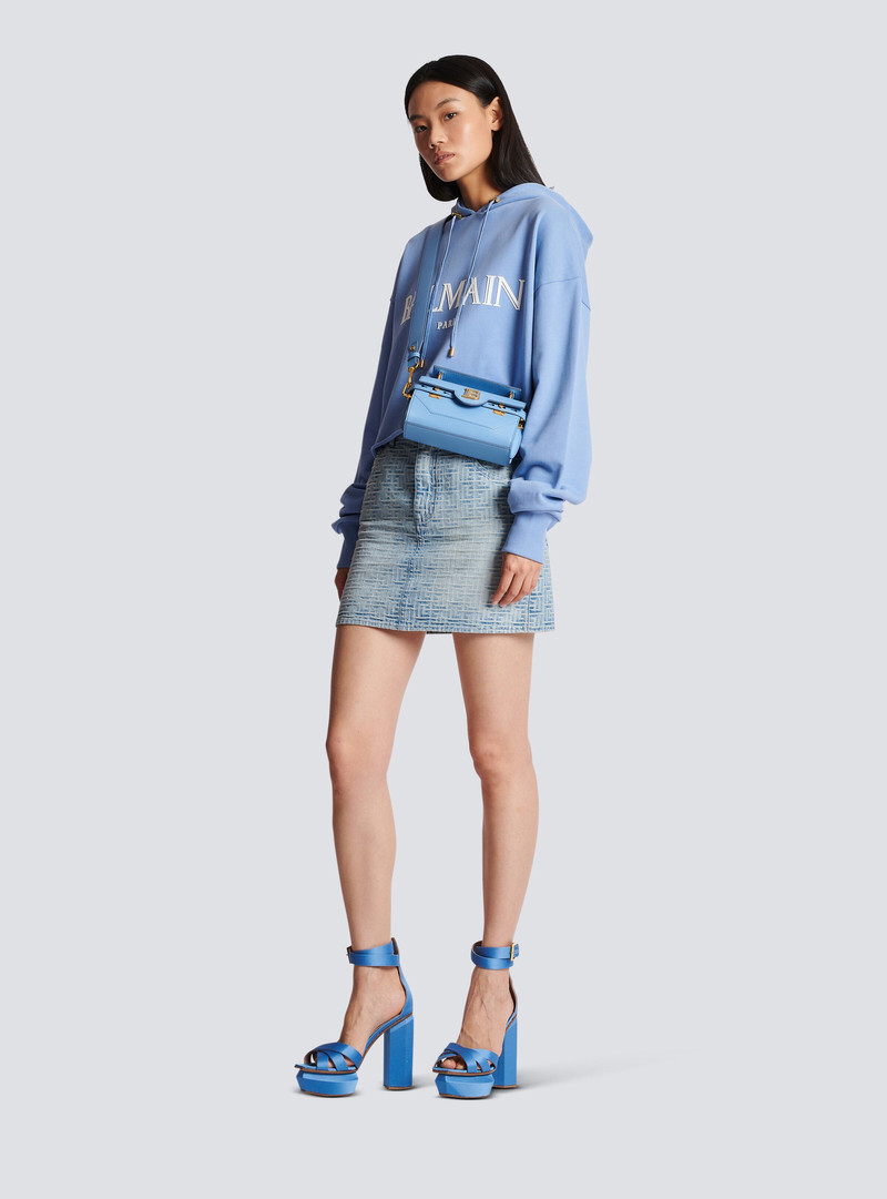 Balmain Cropped hoodie with rubber Roman Balmain logo outlook