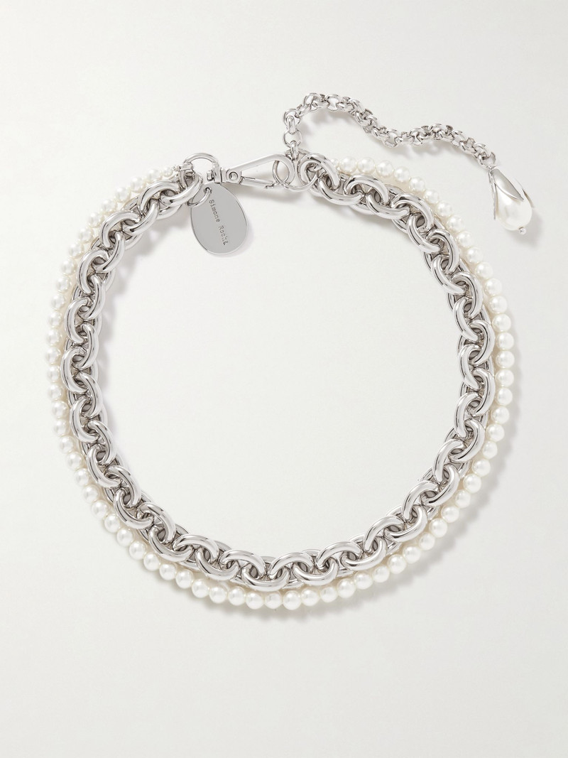 Silver-tone faux pearl necklace Silver 1