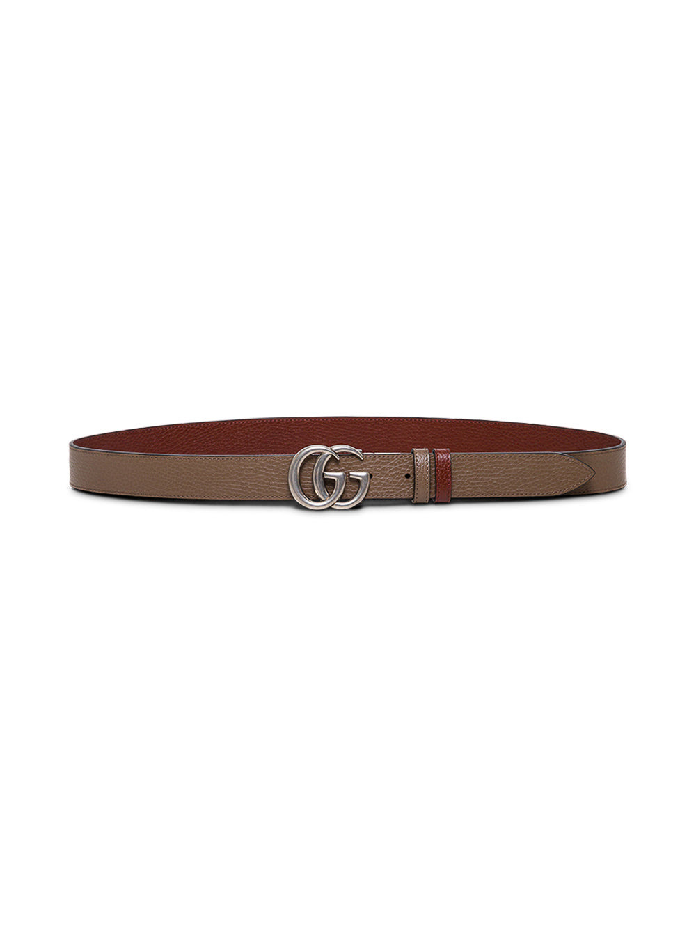 Gucci Men Gg Marmont Brown Grained Leather Reversible Belt Gucci Man - 4