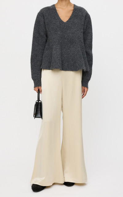 BY MALENE BIRGER Cova Flared Knit Wool-Blend Sweater grey outlook