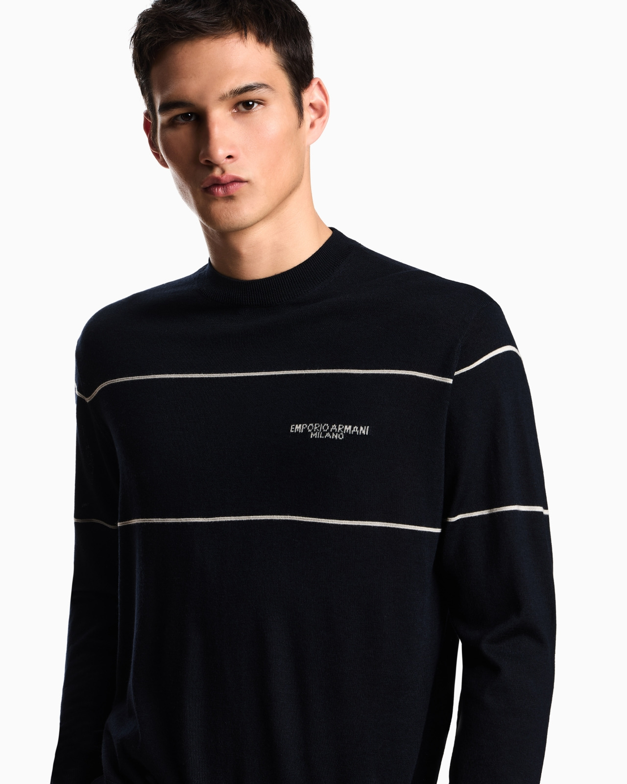 VIRGIN-WOOL JUMPER WITH JACQUARD LOGO - 5