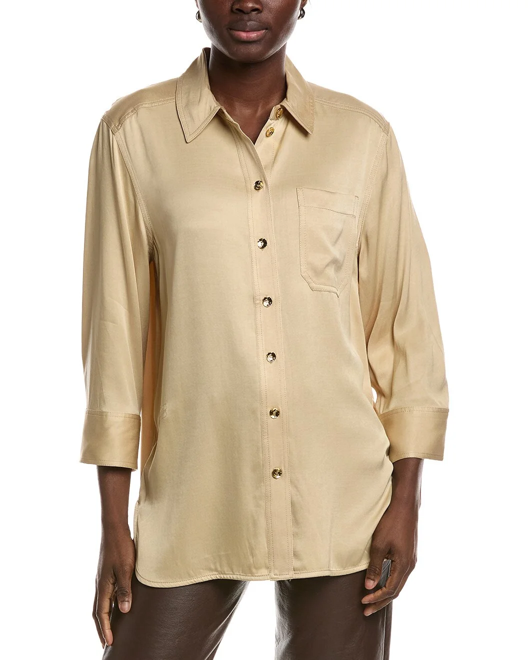 GANNI Washed Satin Shirt - 1