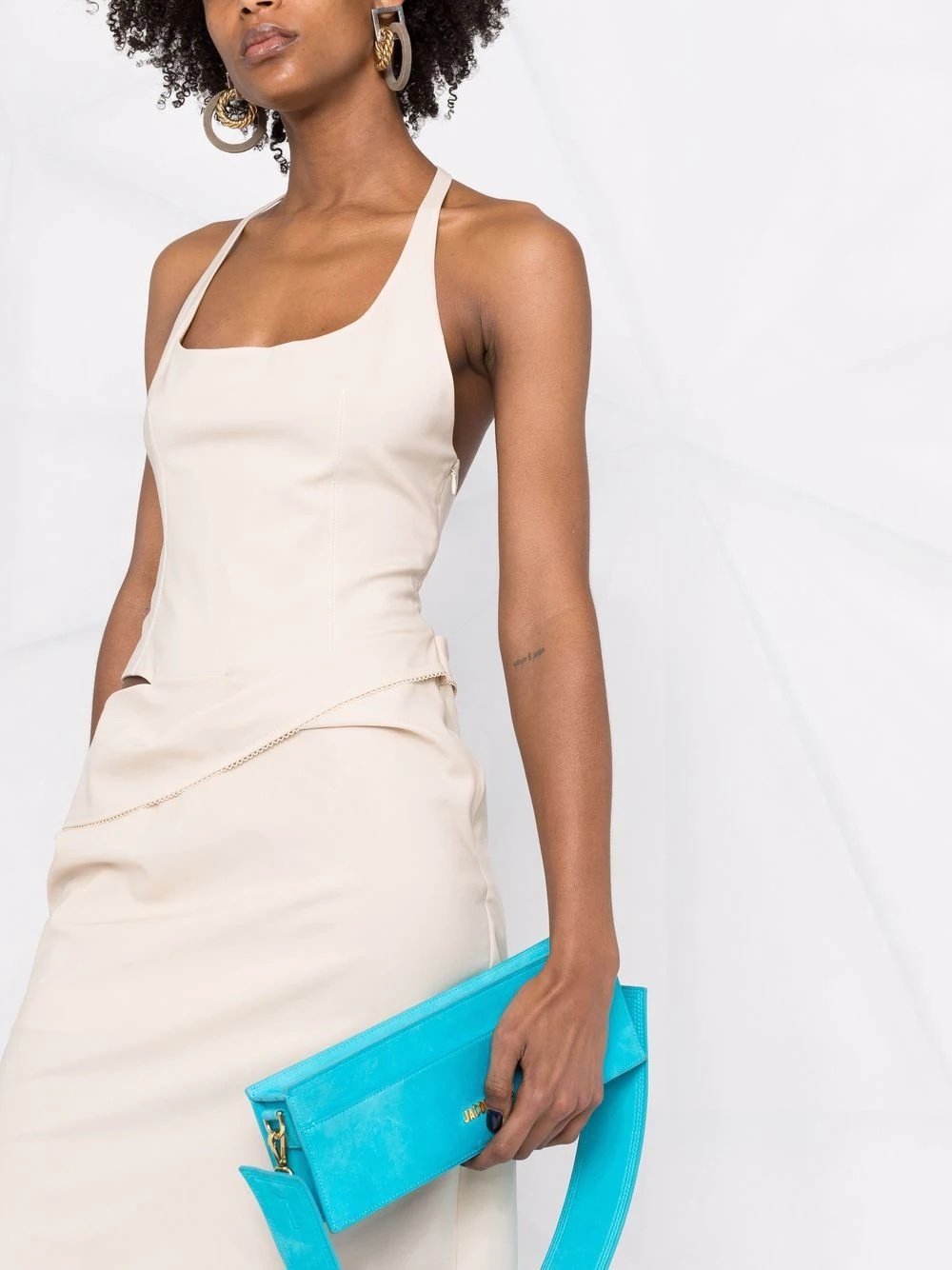 asymmetric halterneck dress - 5